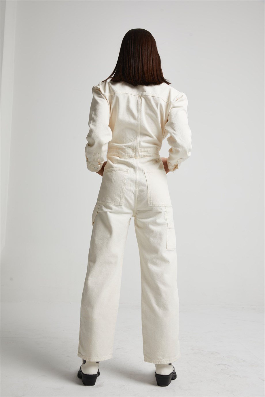 Kargo Cepli Denim Tulum