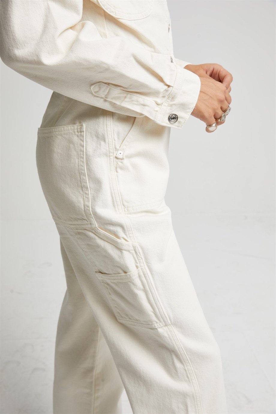 Kargo Cepli Denim Tulum