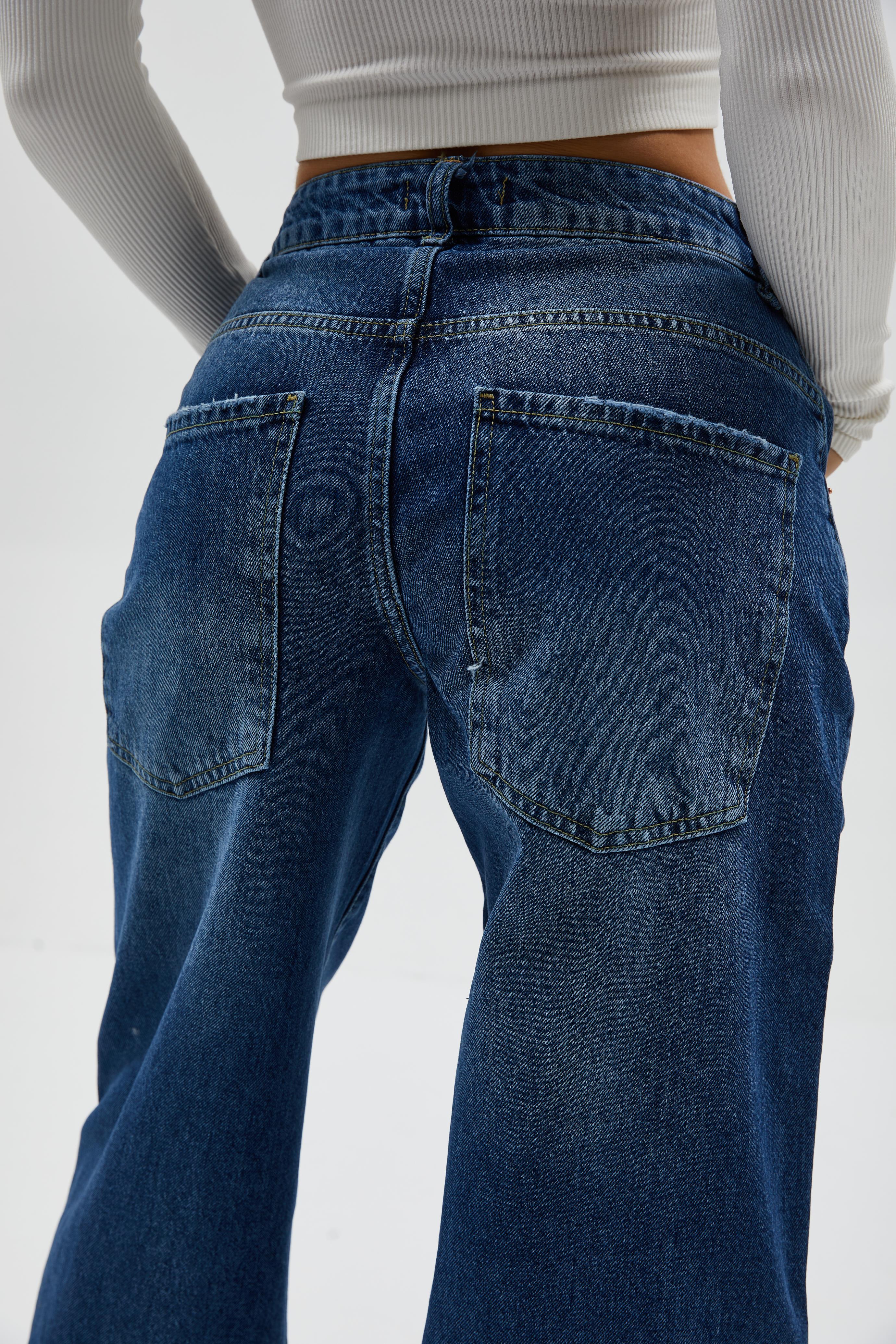 Koyu Mavi Baggy Jean