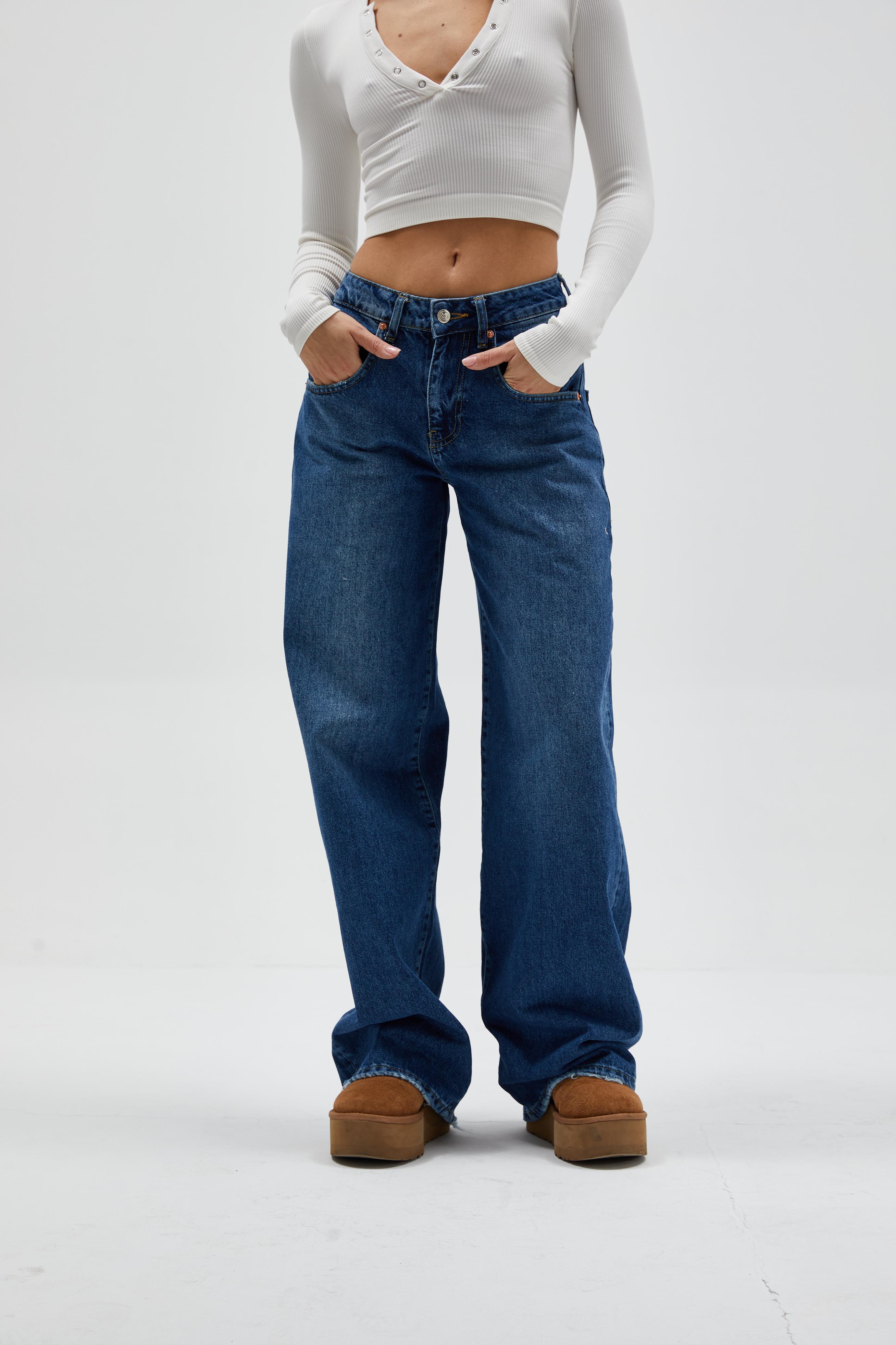 Koyu Mavi Baggy Jean