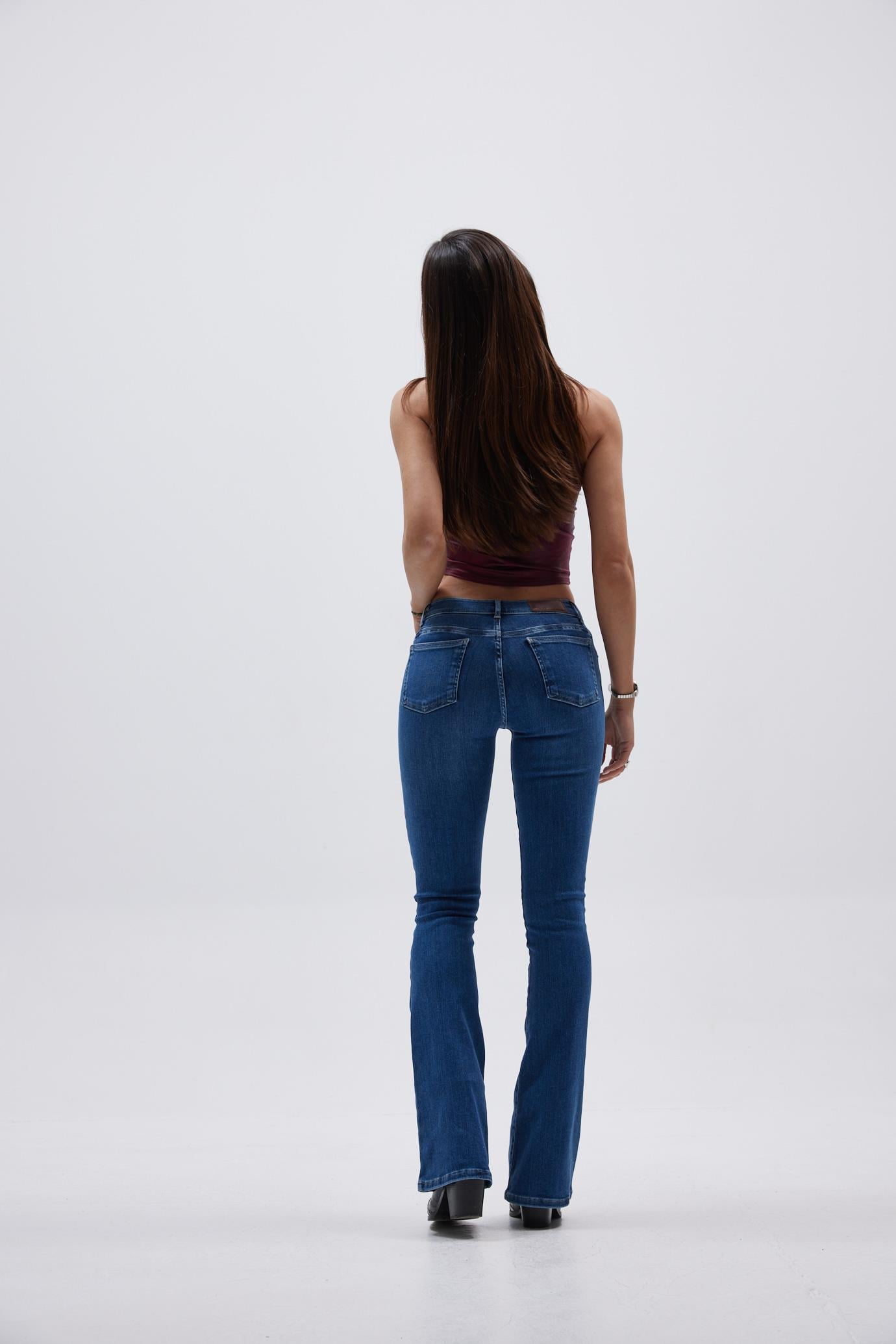 Koyu Mavi Flare Fit Jean 