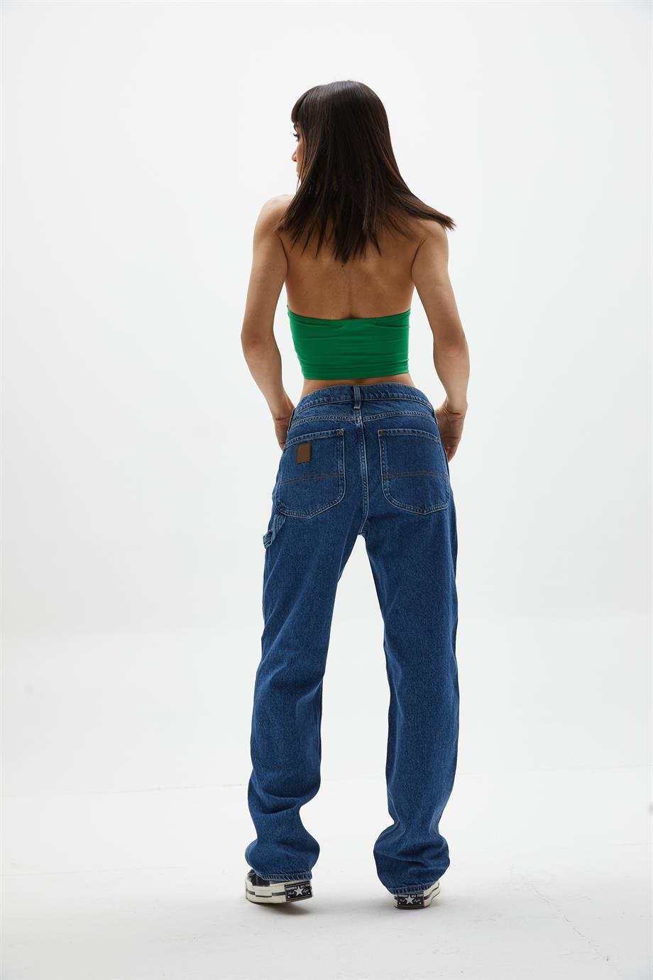 Koyu Mavi Relaxed Kargo Jean 