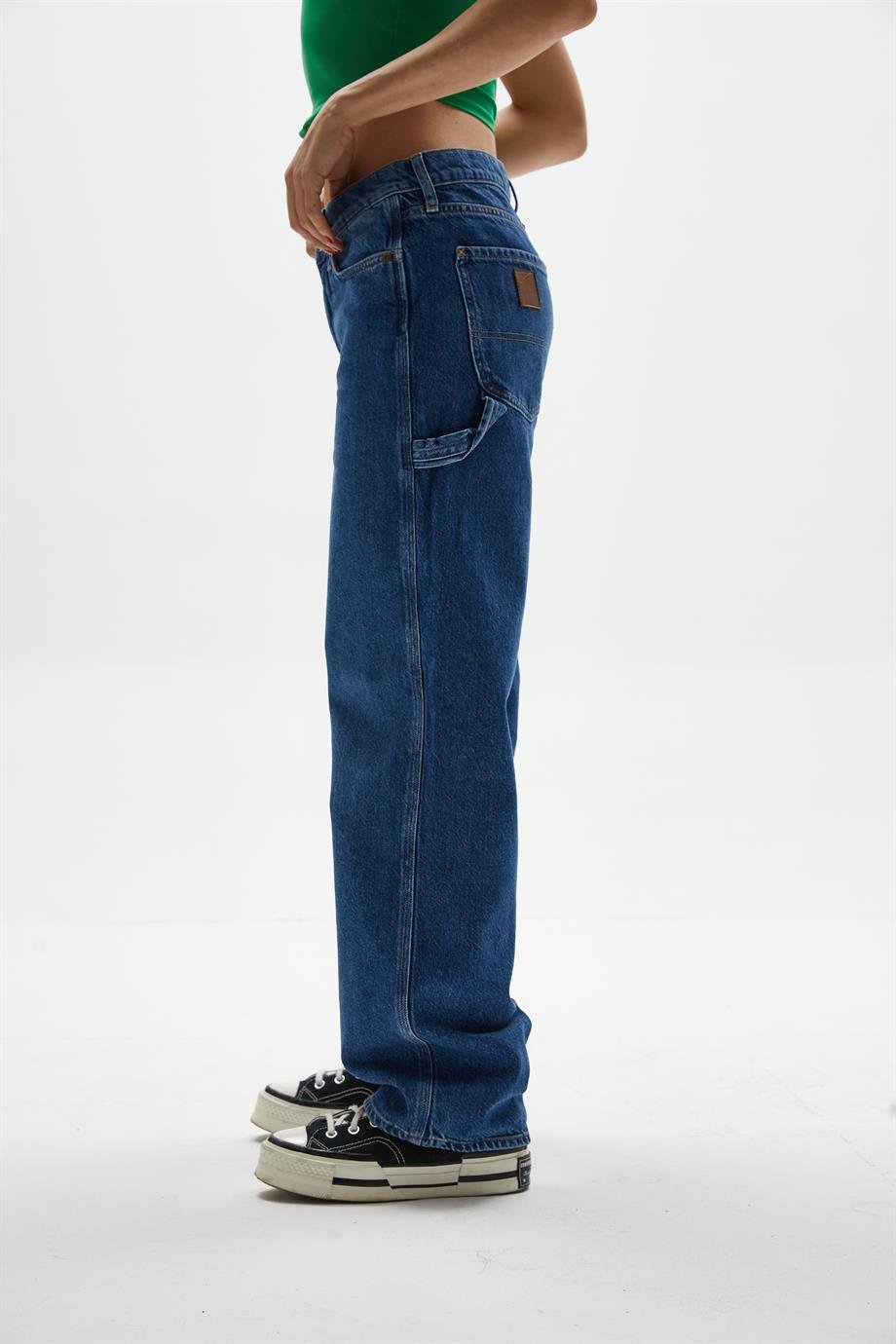 Koyu Mavi Relaxed Kargo Jean 