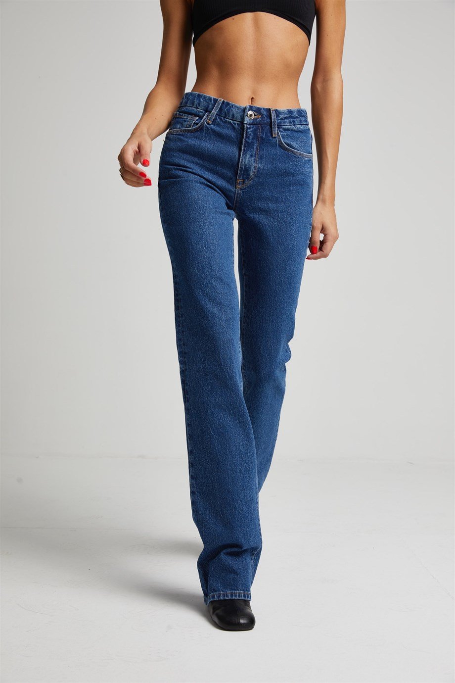 Koyu Mavi Straight Jean