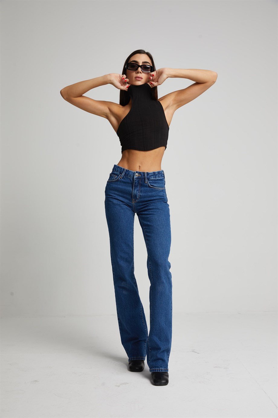 Koyu Mavi Straight Jean