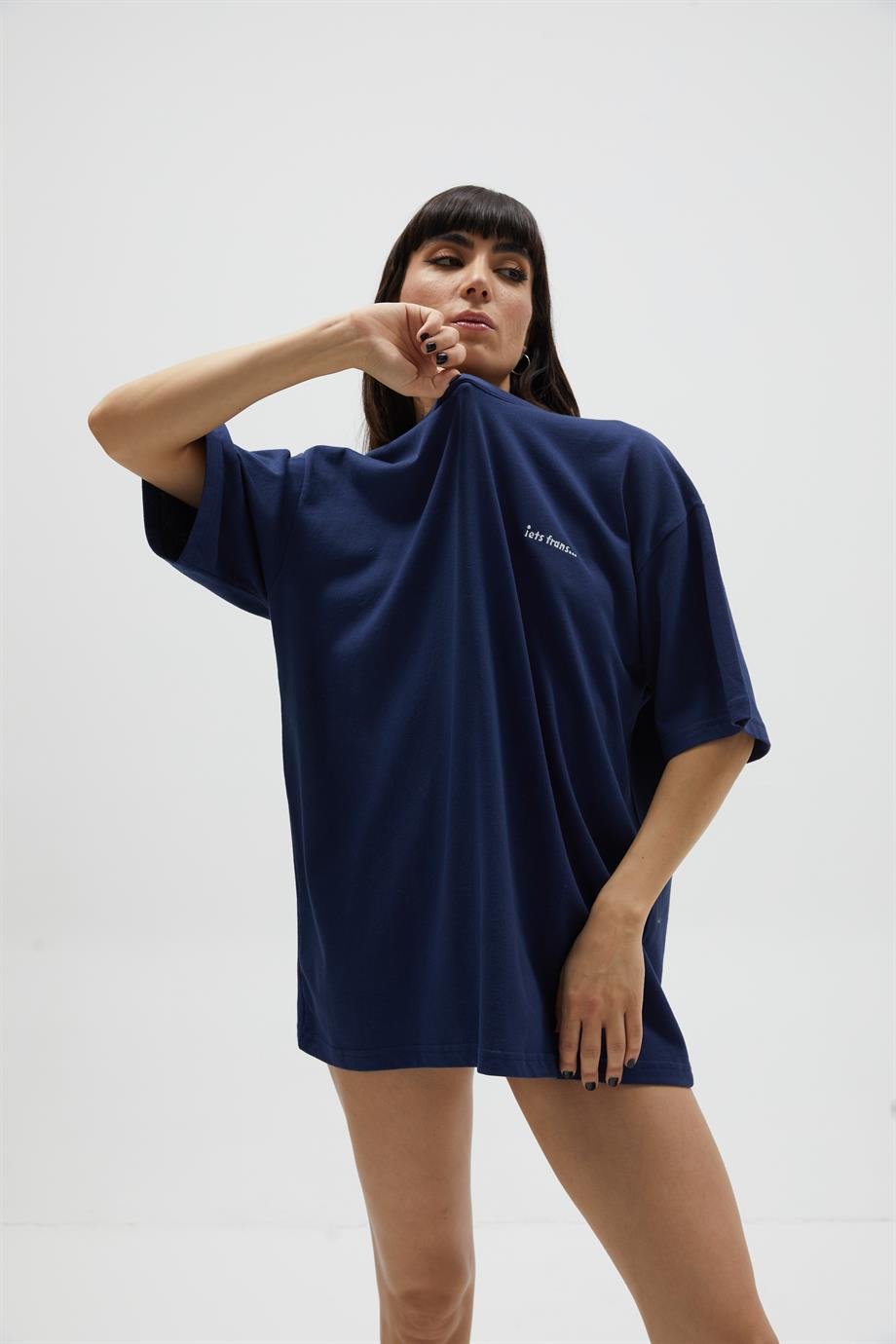 Lacivert Oversize T-Shirt