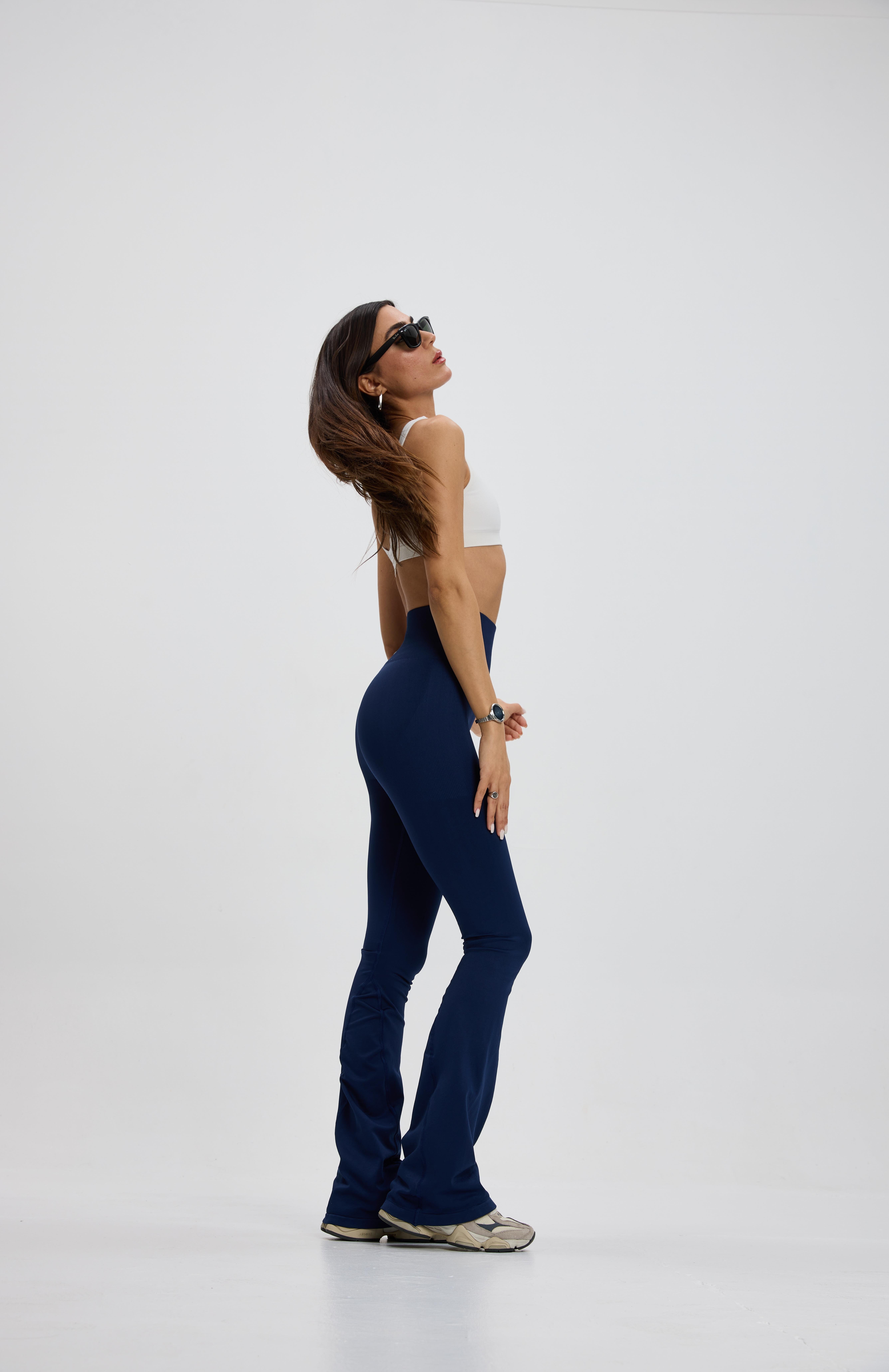 Lacivert Push Up İspanyol Paça Tayt