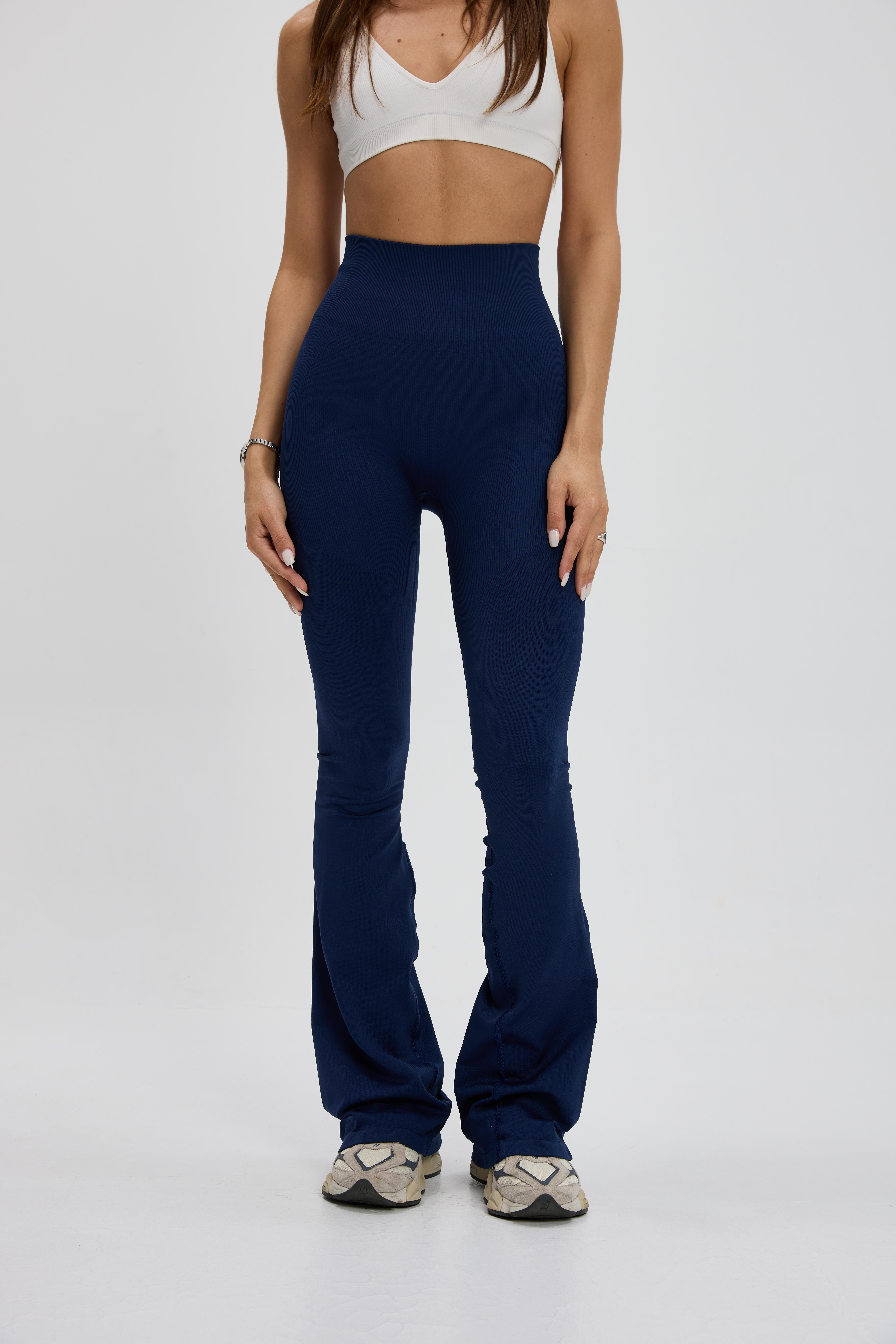 Lacivert Push Up İspanyol Paça Tayt