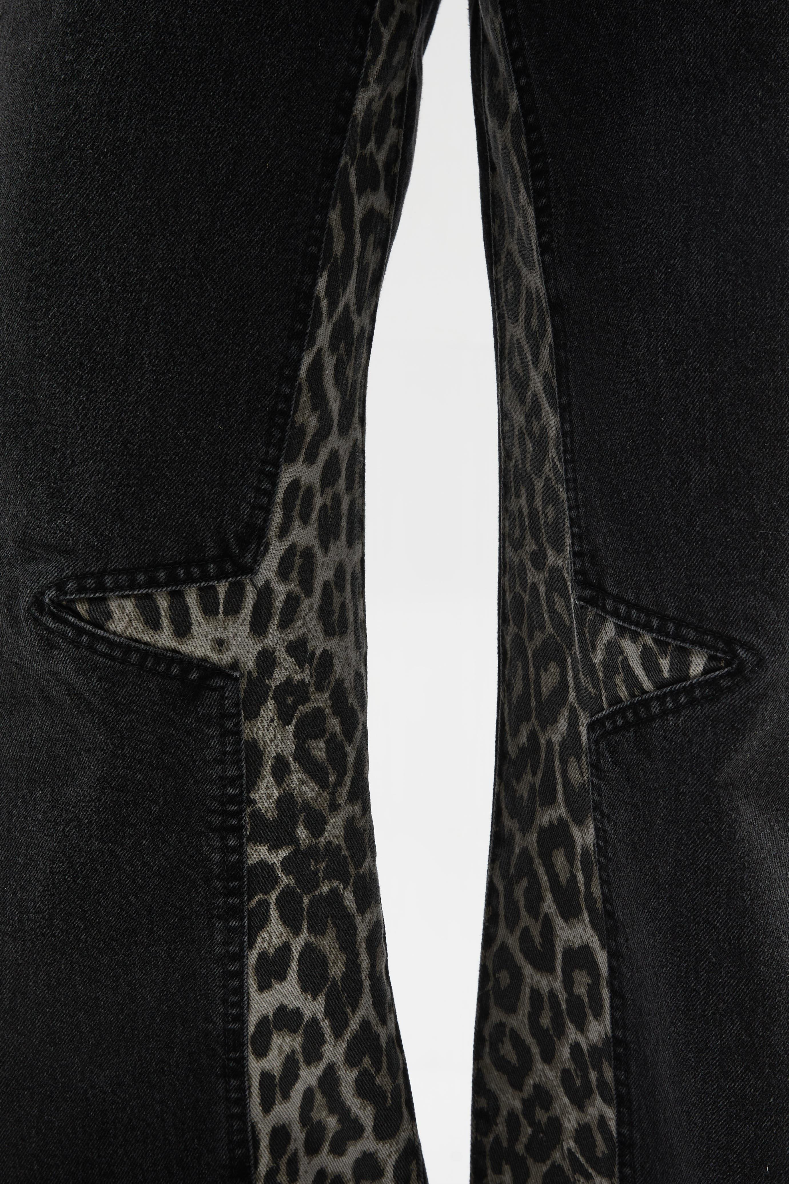 Leopar Desen Detaylı Jean 