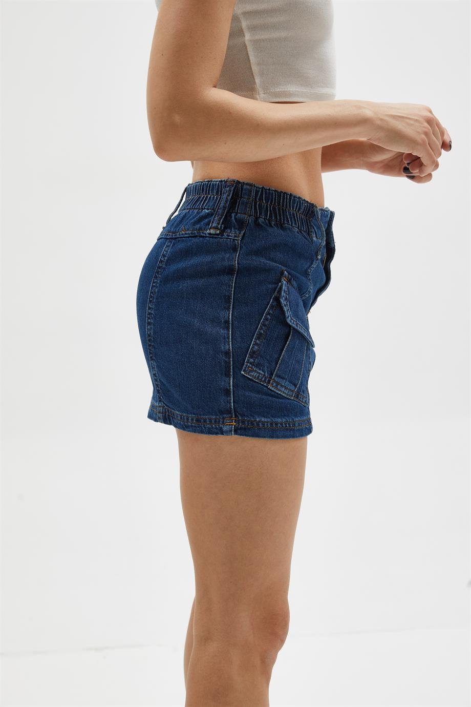 Mavi Kargo Mini Etek