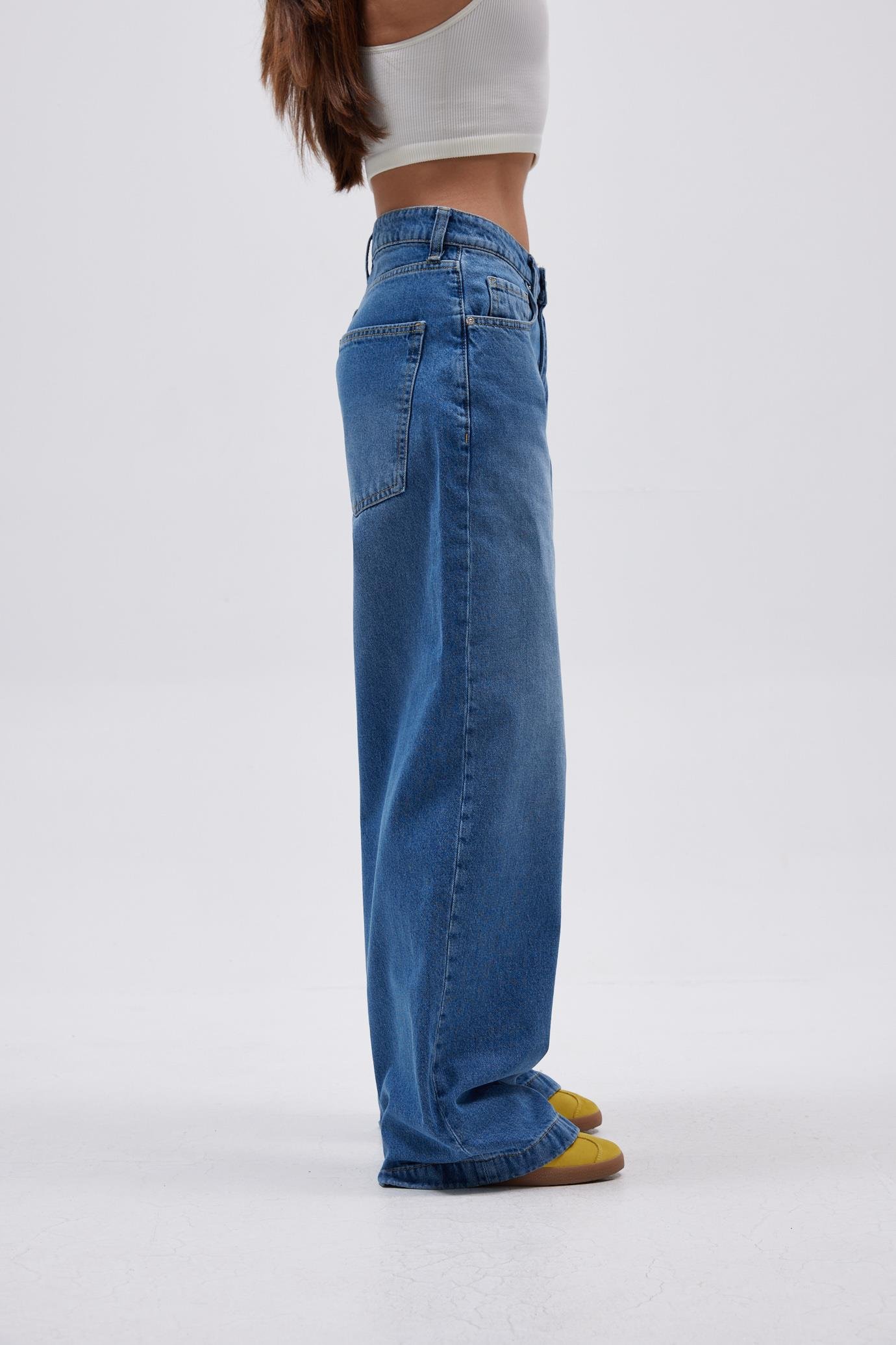 Mavi Orta Bel Baggy Jean 