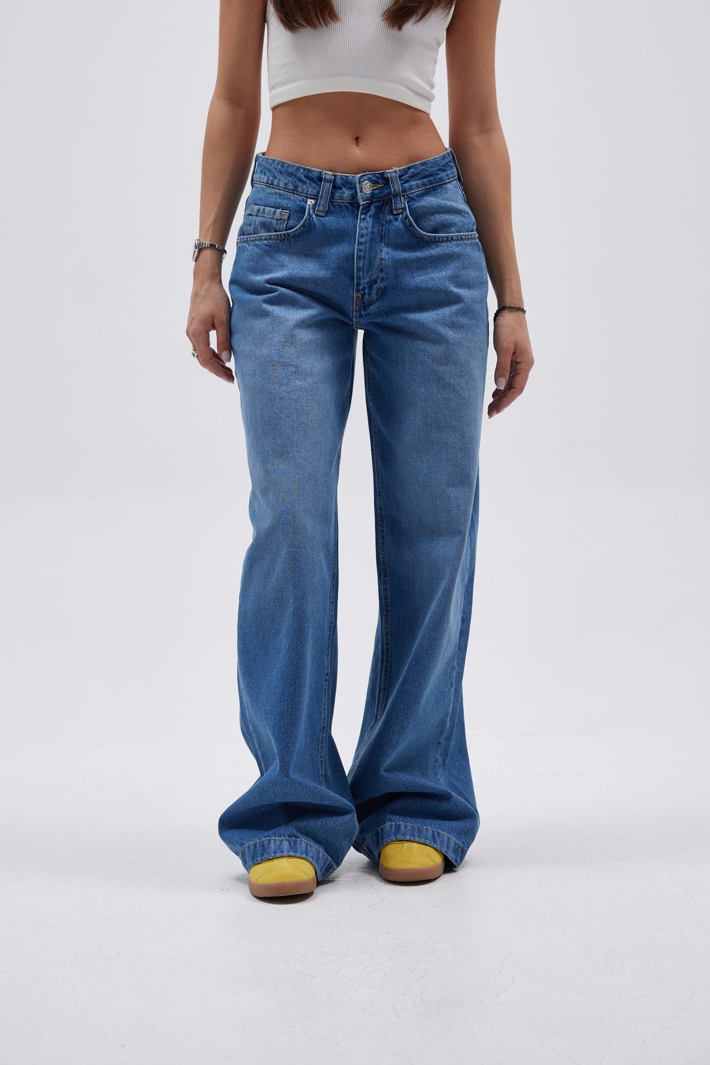 Mavi Orta Bel Baggy Jean 