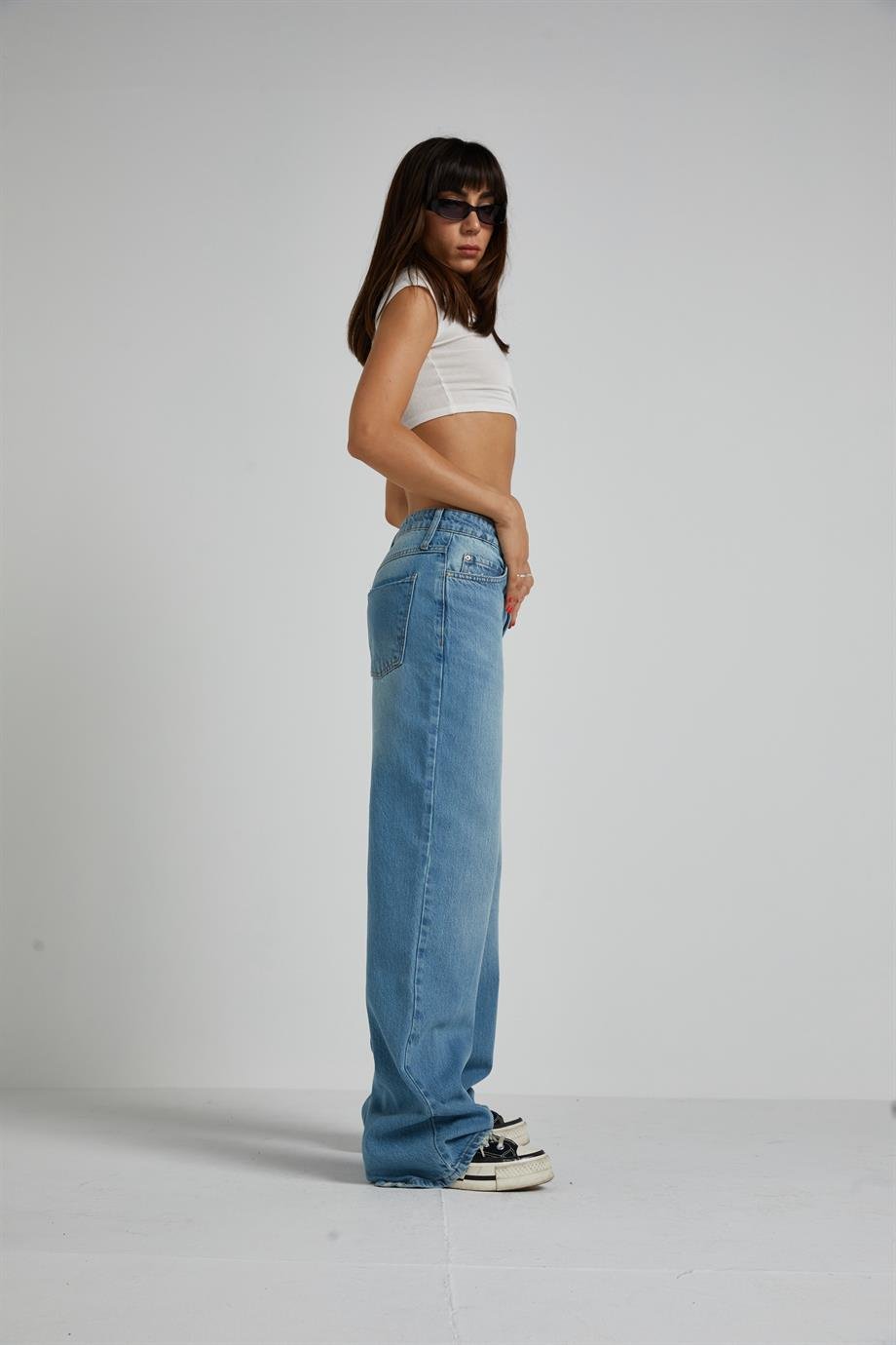 Mavi Orta Bel Straight Jean