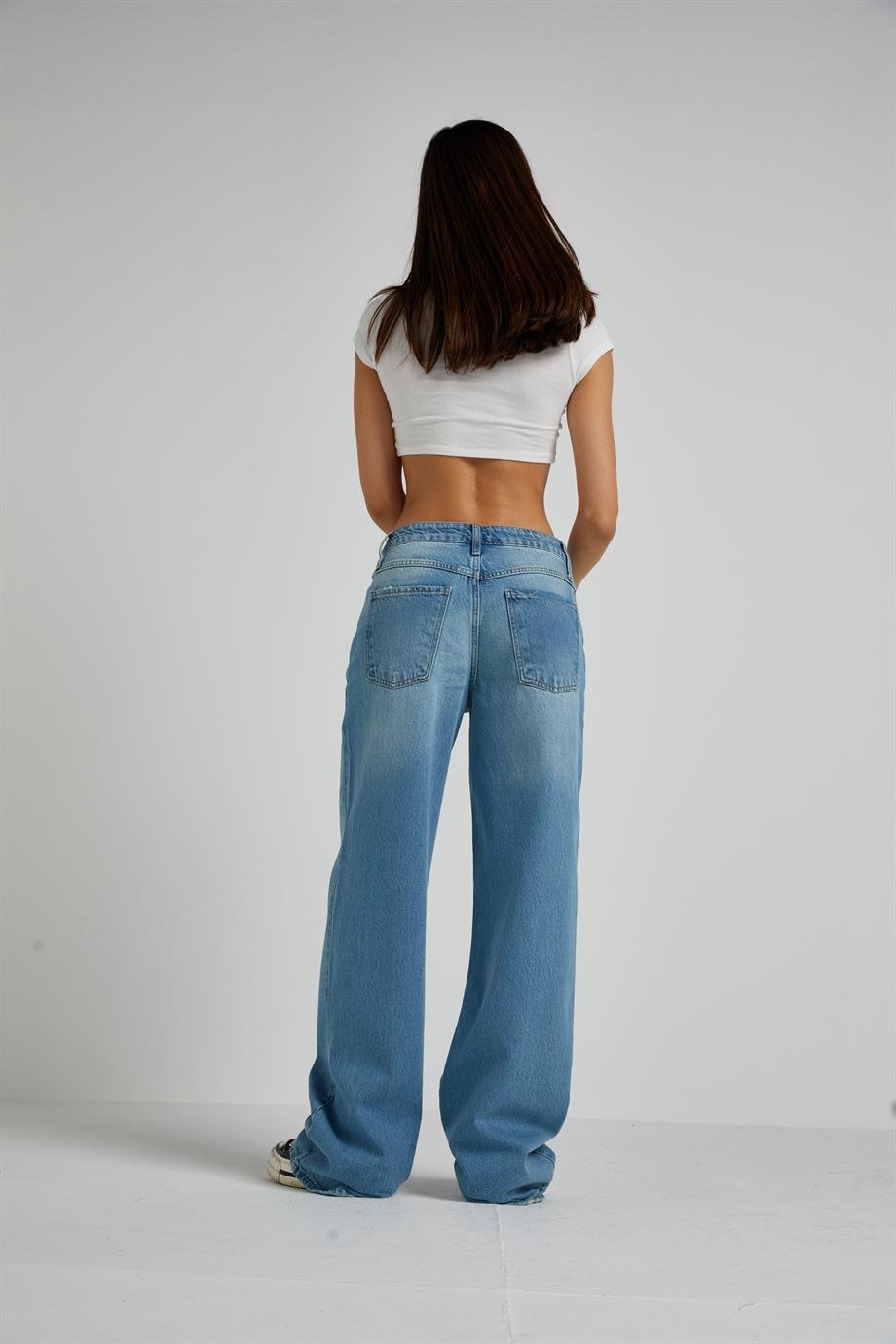 Mavi Orta Bel Straight Jean