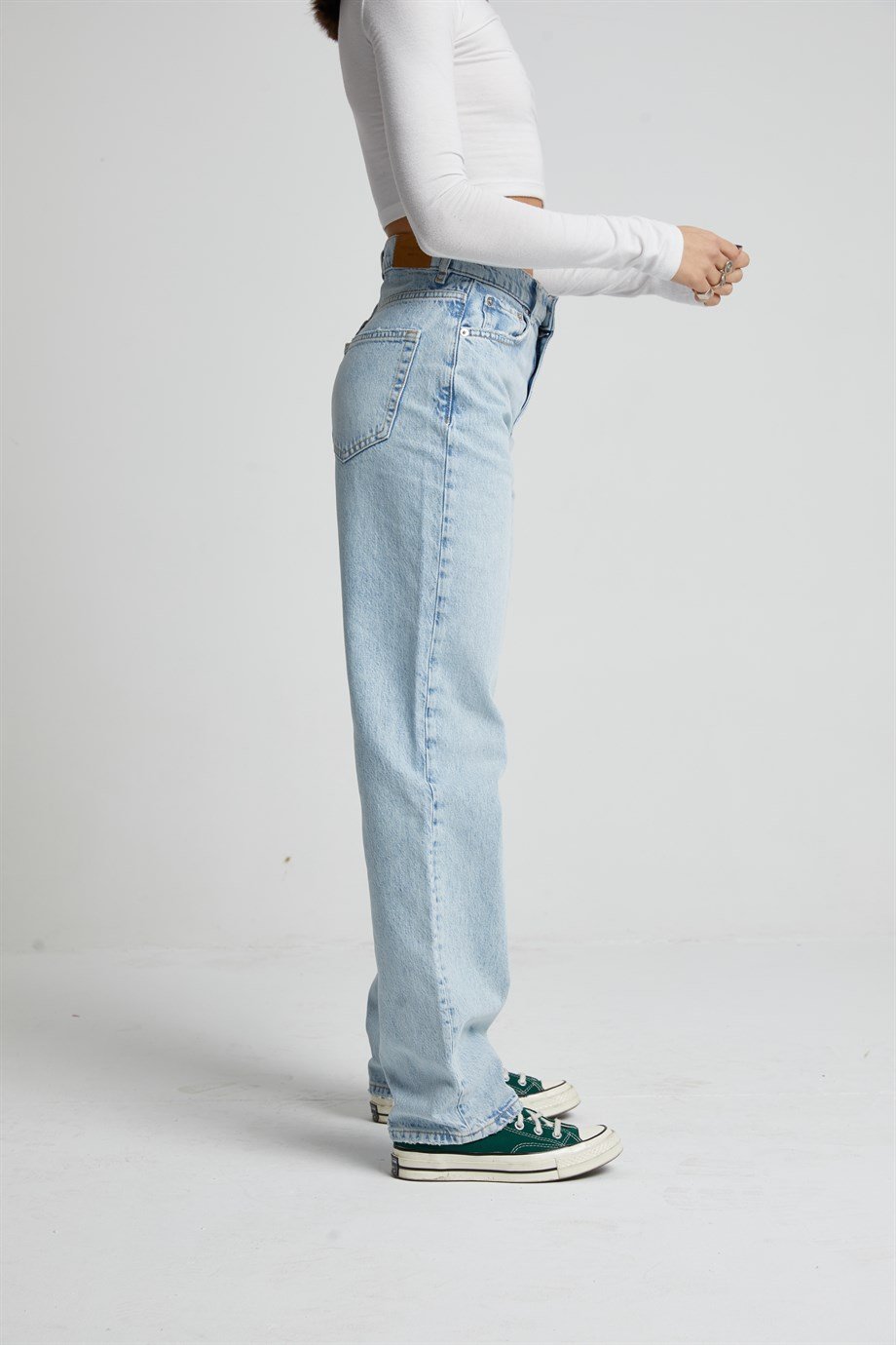 Mavi Yüksek Bel Straight Jean 