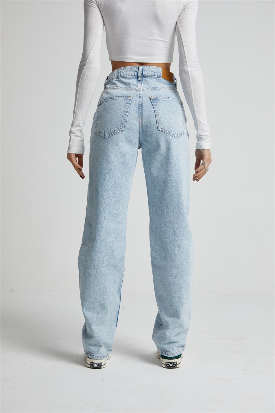 Mavi Yüksek Bel Straight Jean 