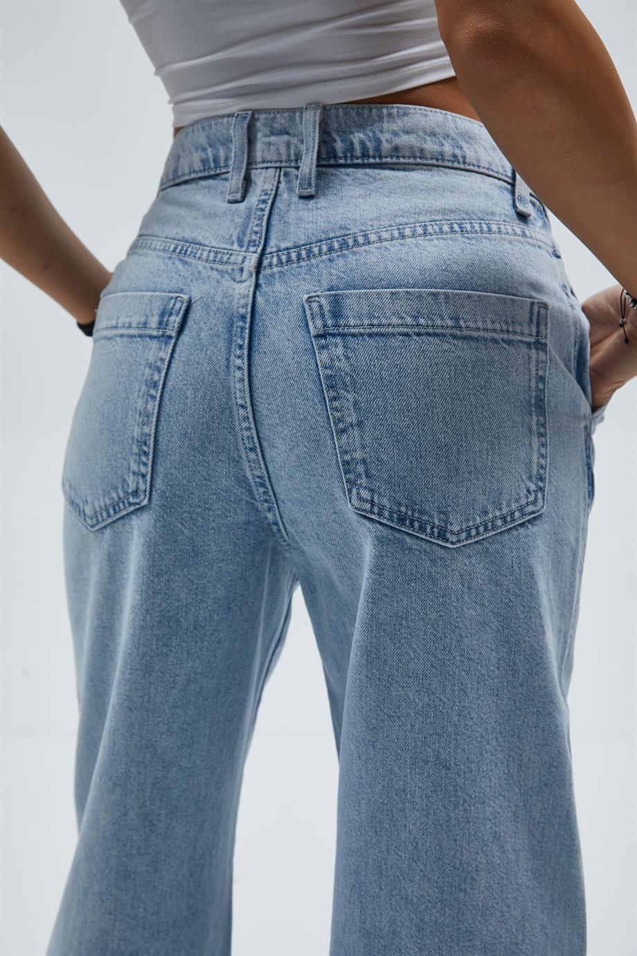 Orta Bel Düz Kesim Jean