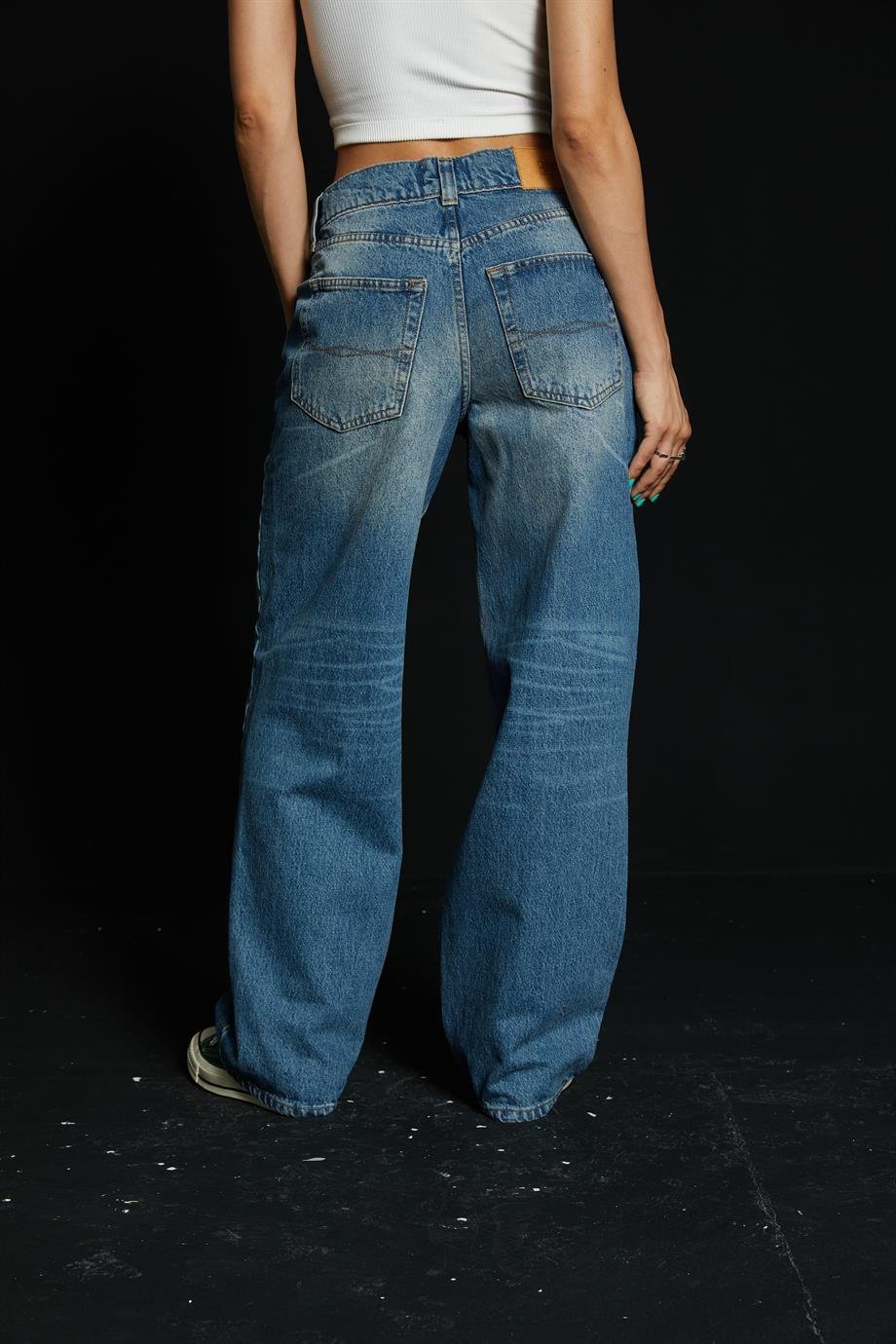Orta Bel Eskitmeli Jean