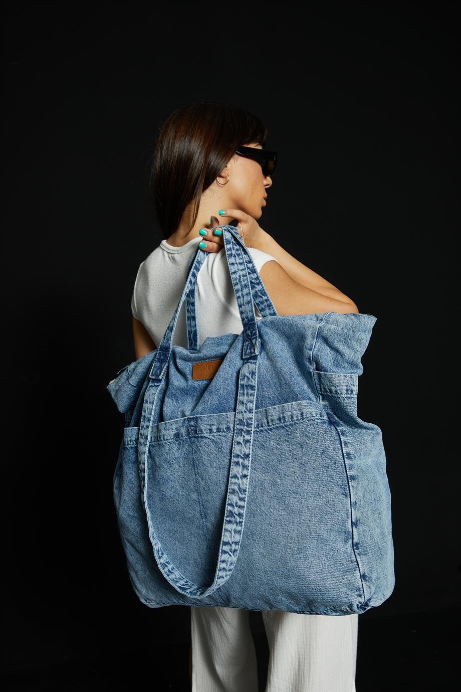 Oversize Denim Çanta