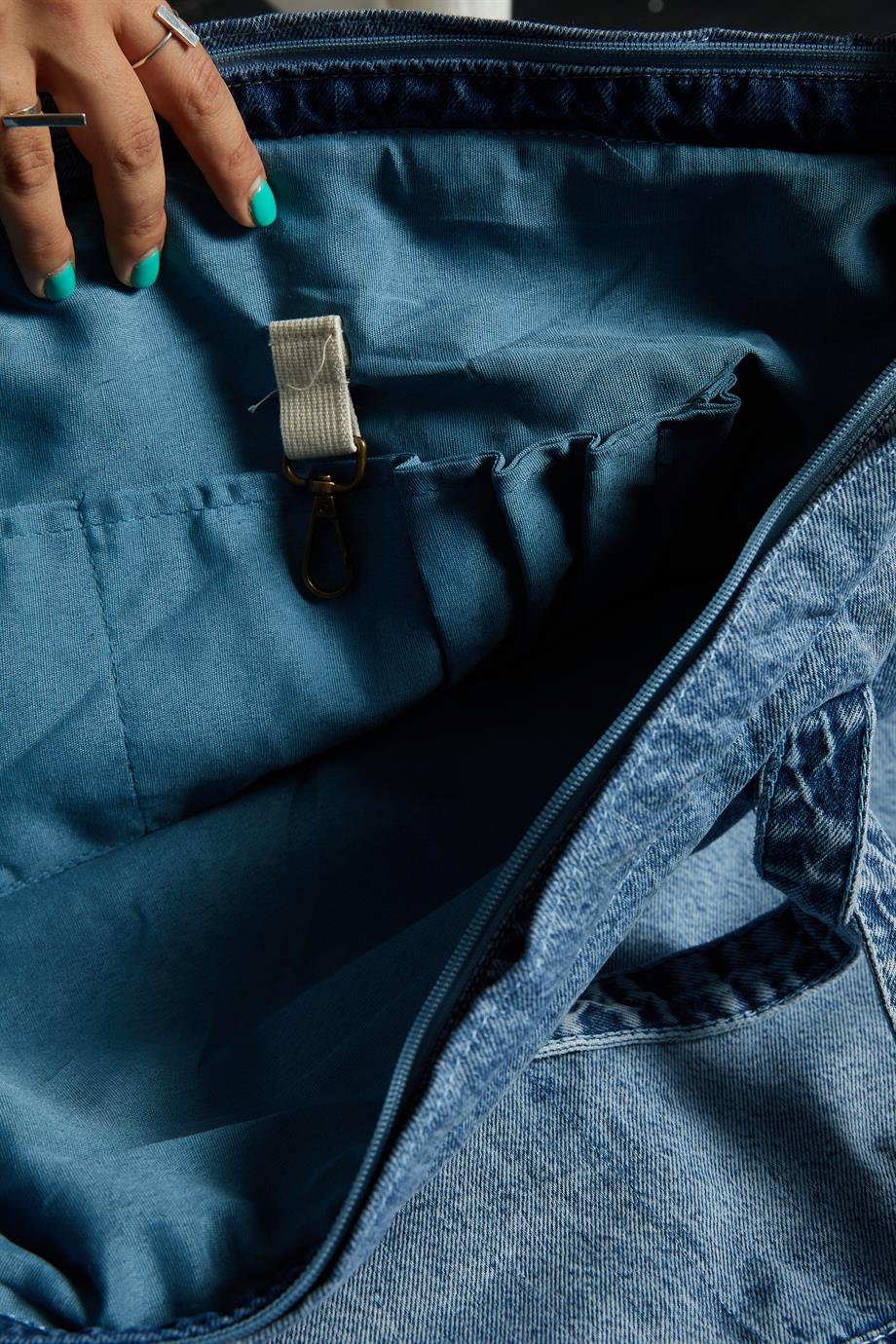 Oversize Denim Çanta