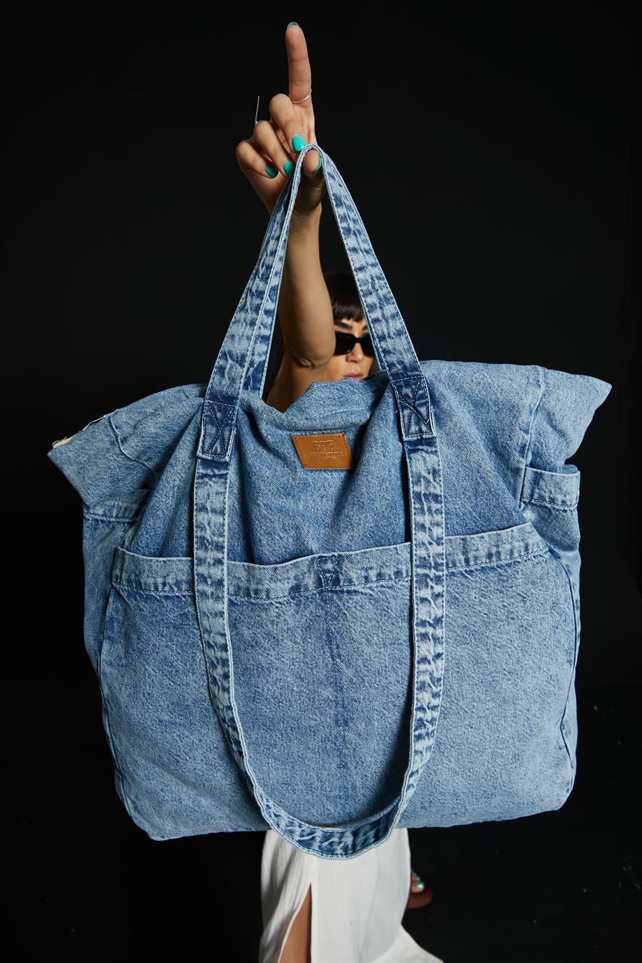Oversize Denim Çanta