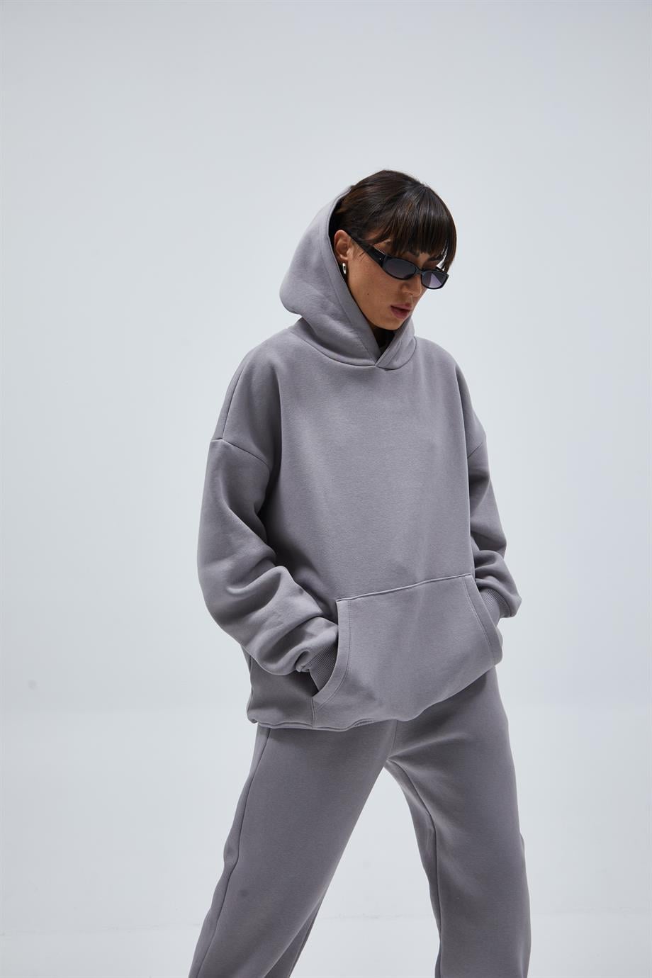 Sis Gri Oversize Eşofman Takımı