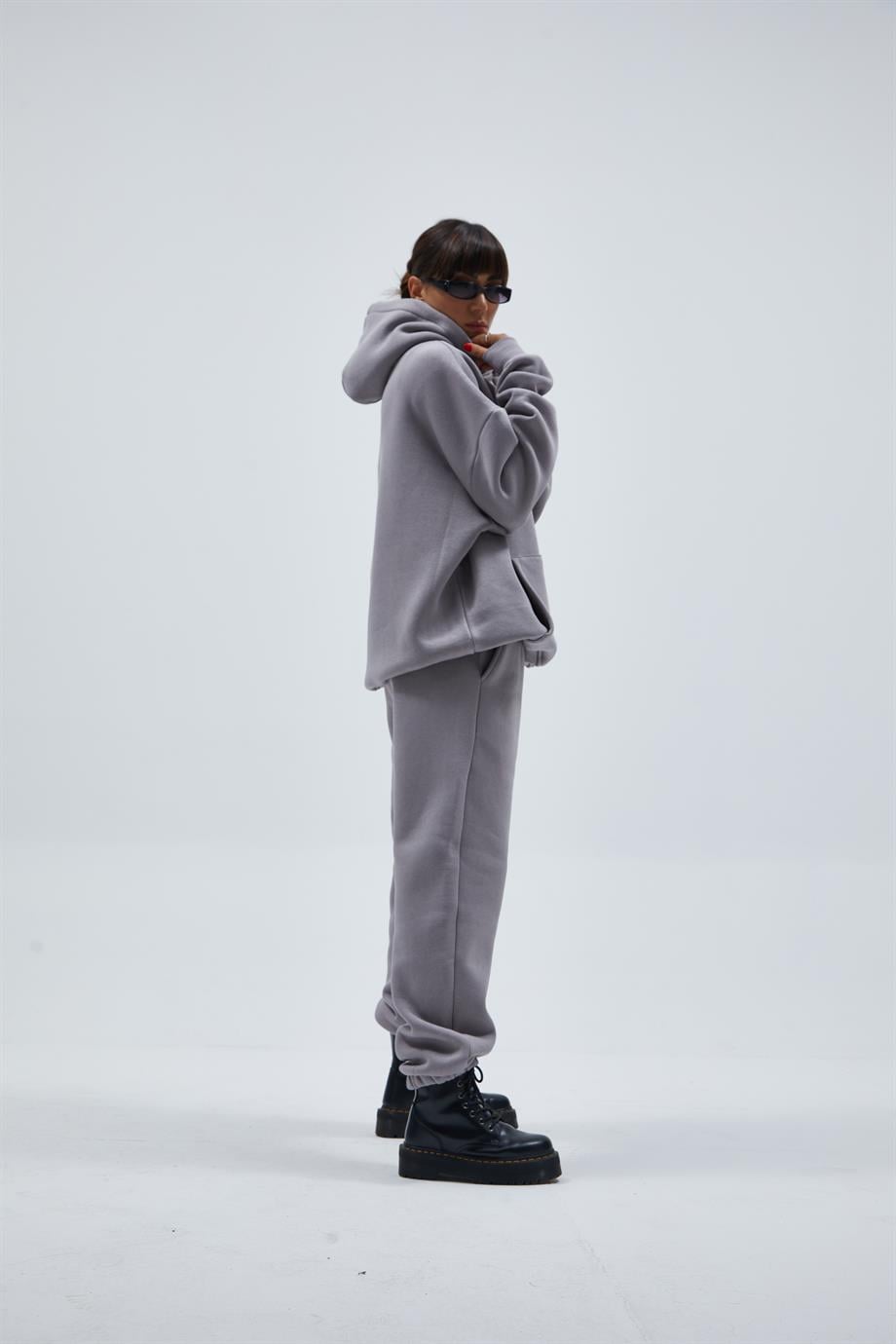 Sis Gri Oversize Eşofman Takımı