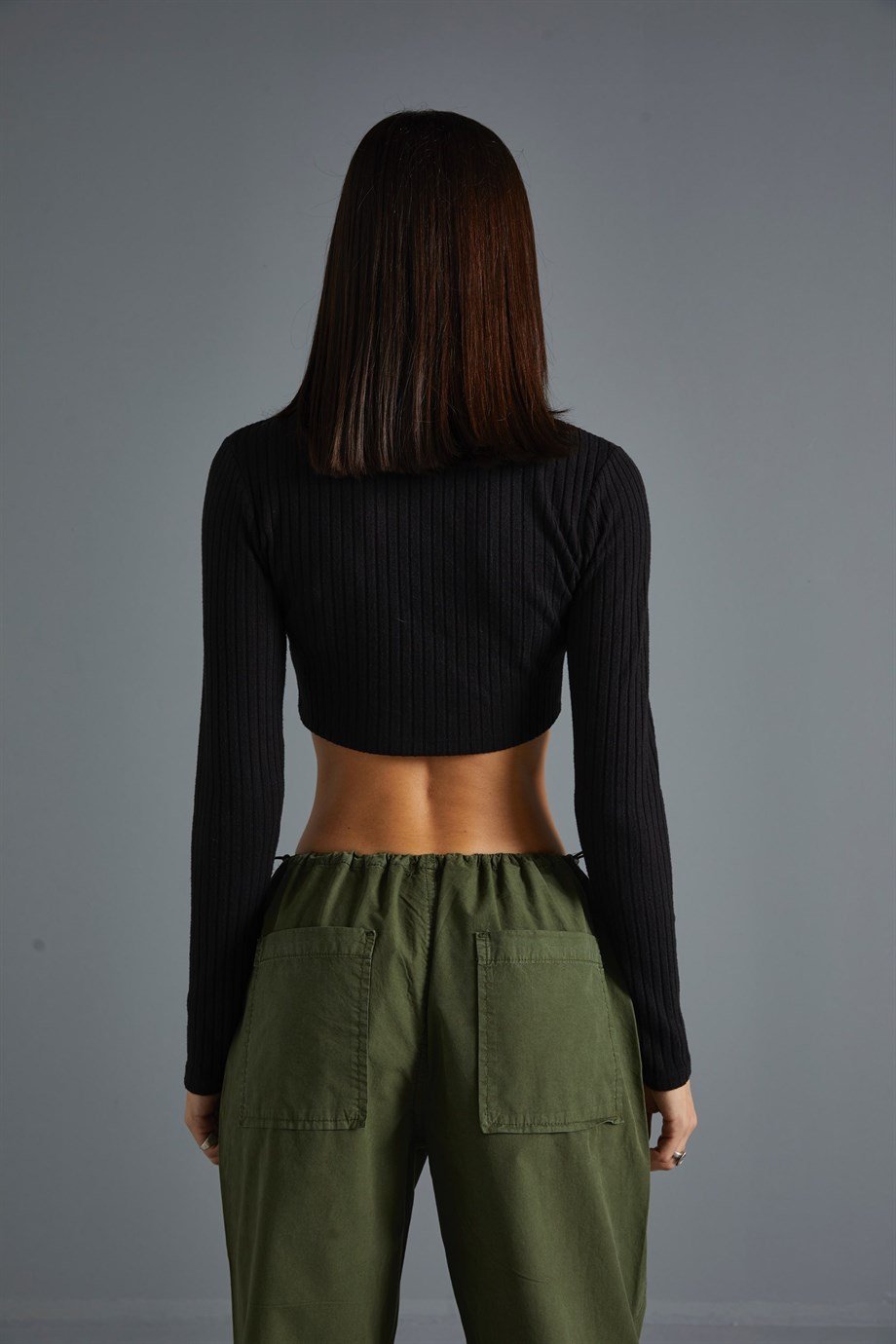 Siyah Fitilli Pamuk Top
