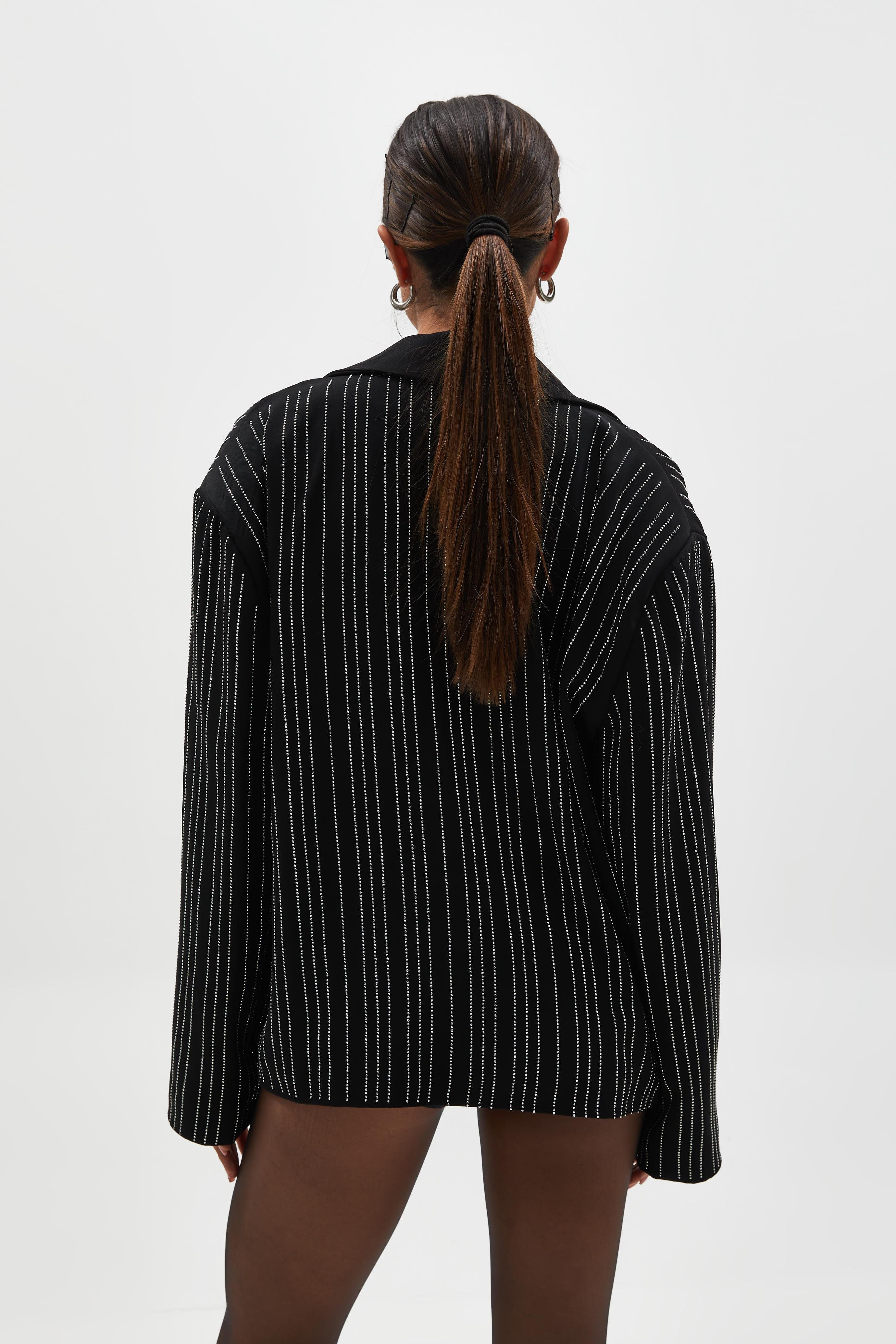 Siyah Taşlı Blazer Ceket 