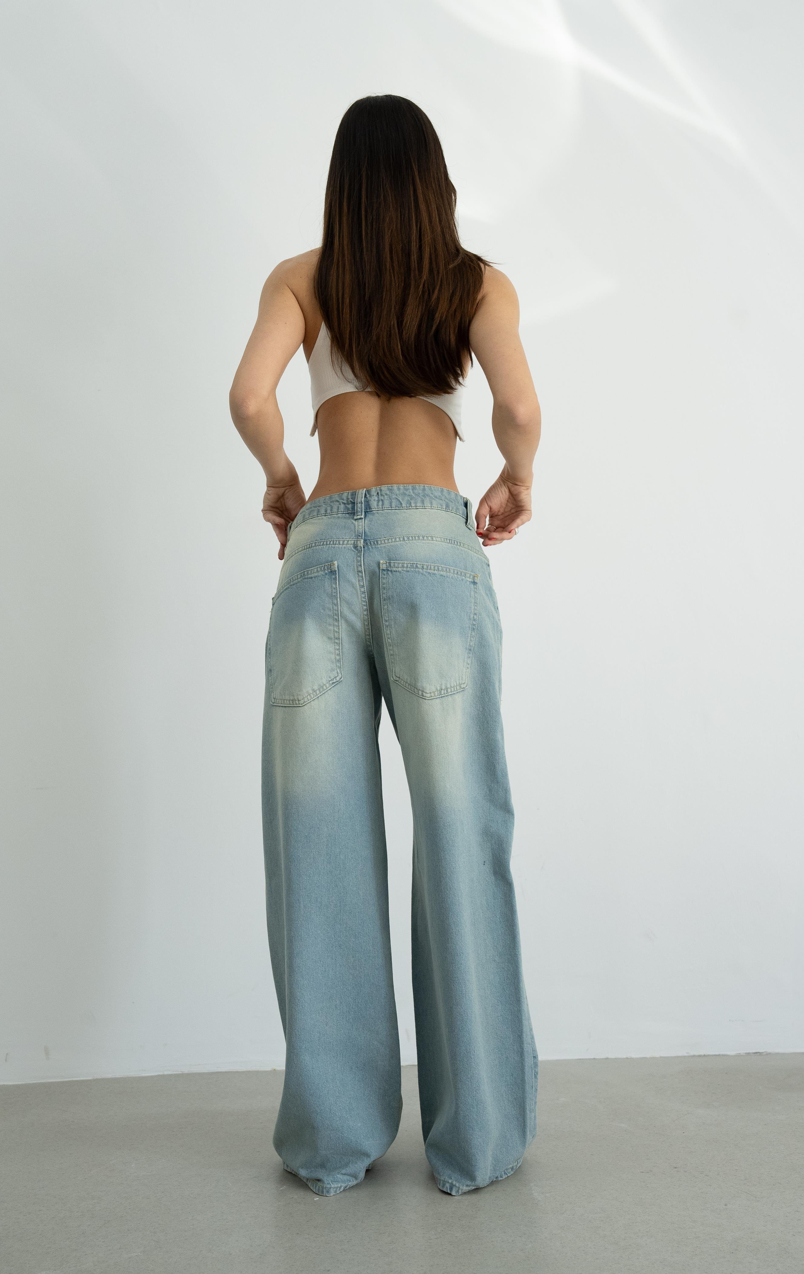 Soluk Efektli Baggy Jean