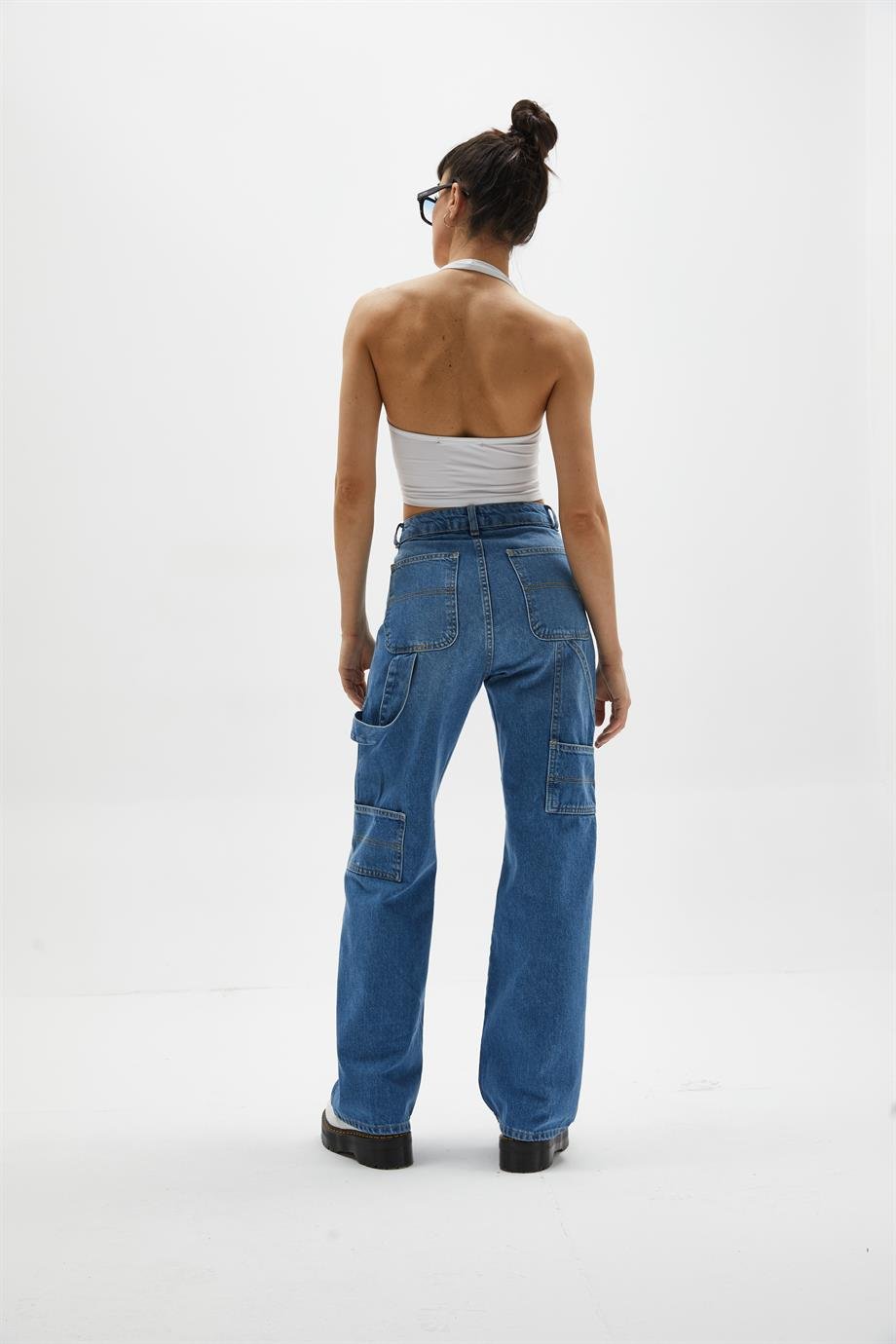 Yamalı Straight Kargo Jean