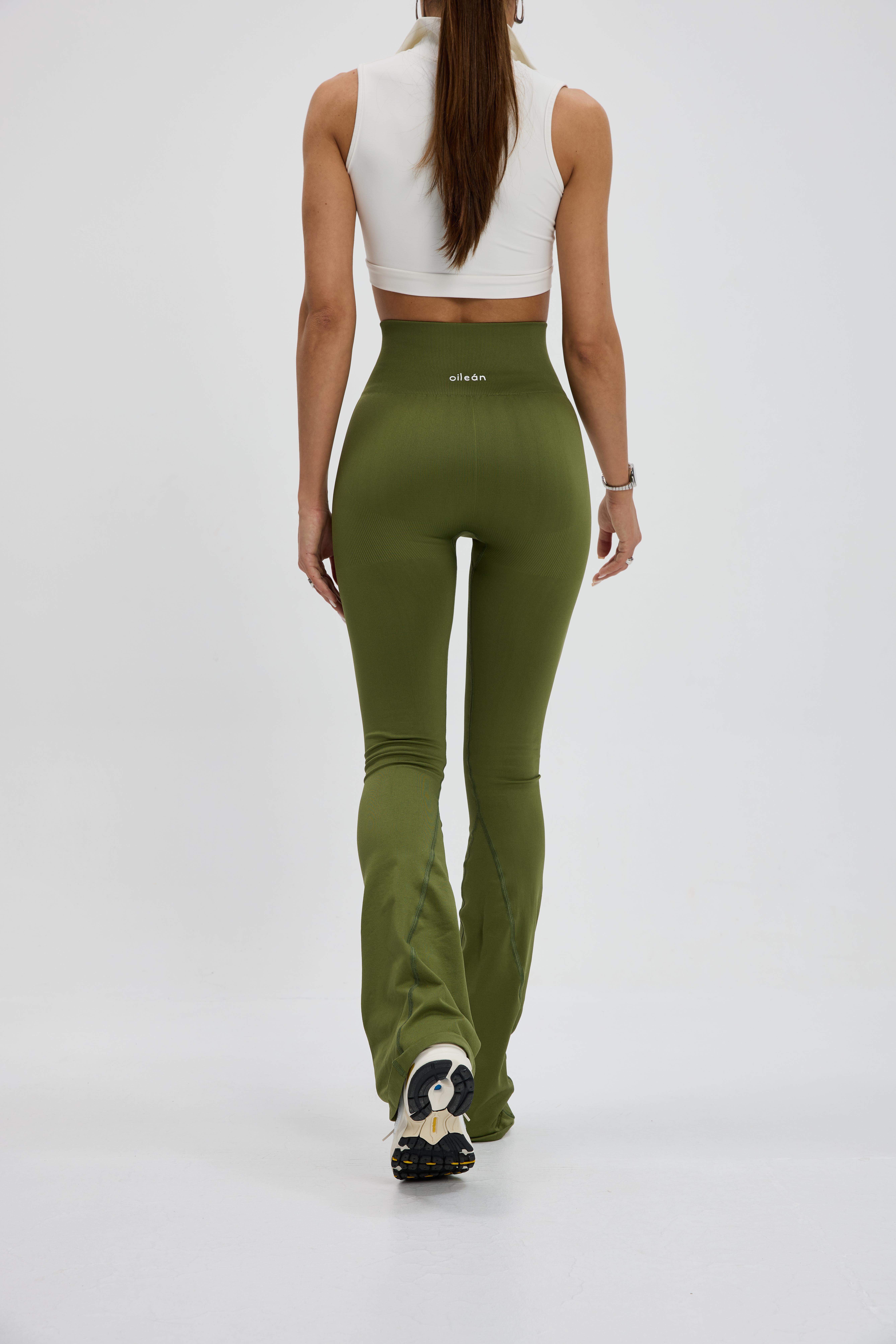 Yeşil Push Up İspanyol Paça Tayt