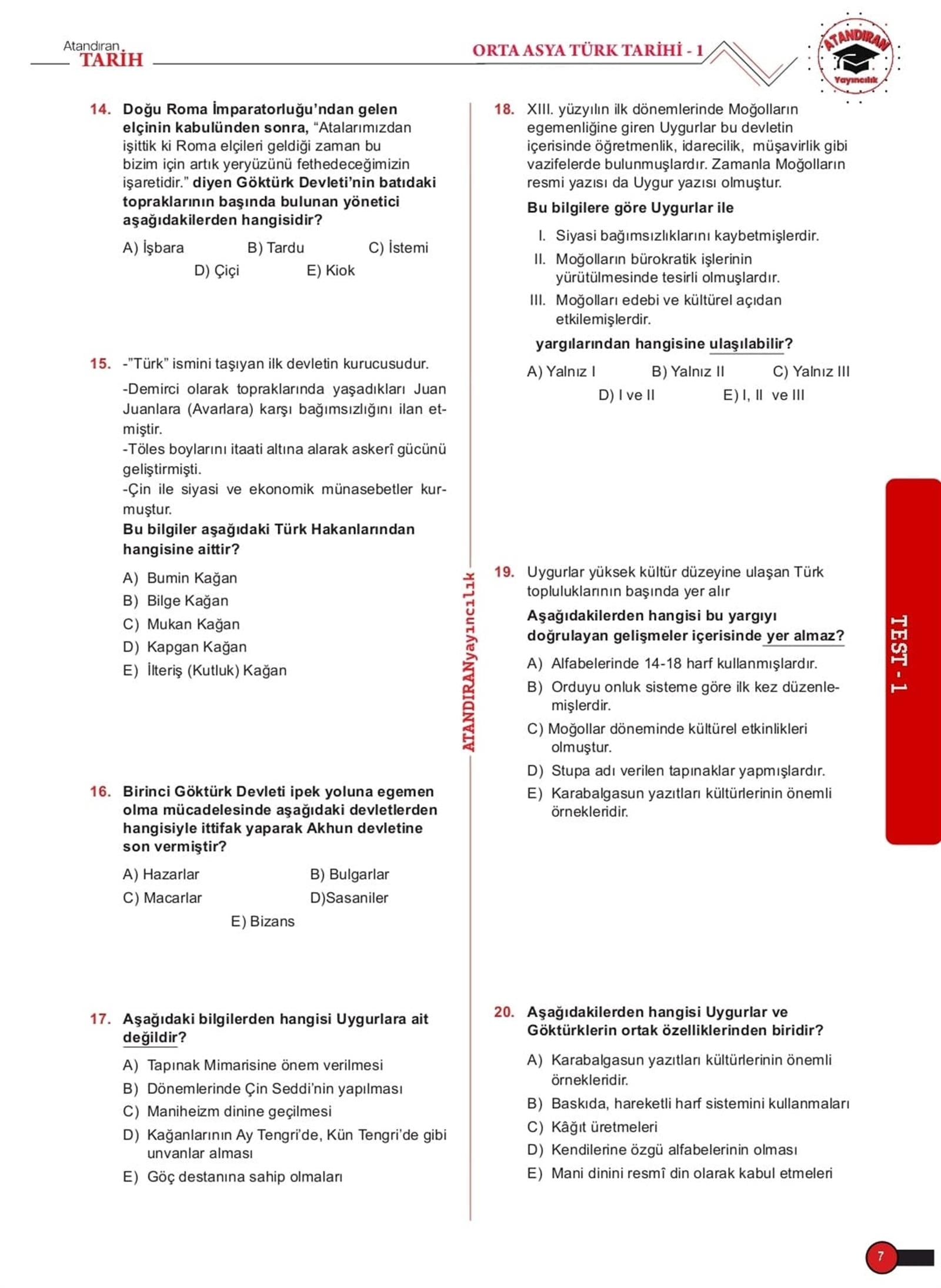 2024 KPSS Atandıran Tarih Soru Bankası