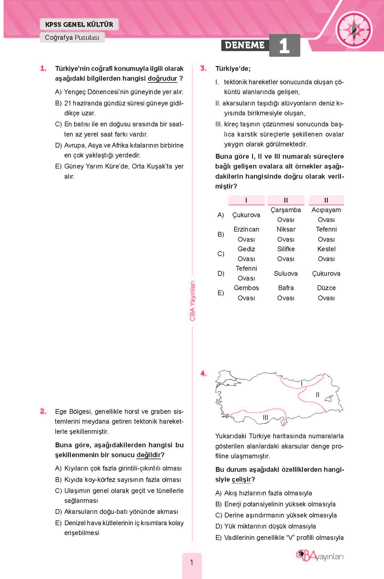 2024 KPSS Coğrafya Pusulası 25 Deneme Tamamı Ayrıntılı Çözümlü