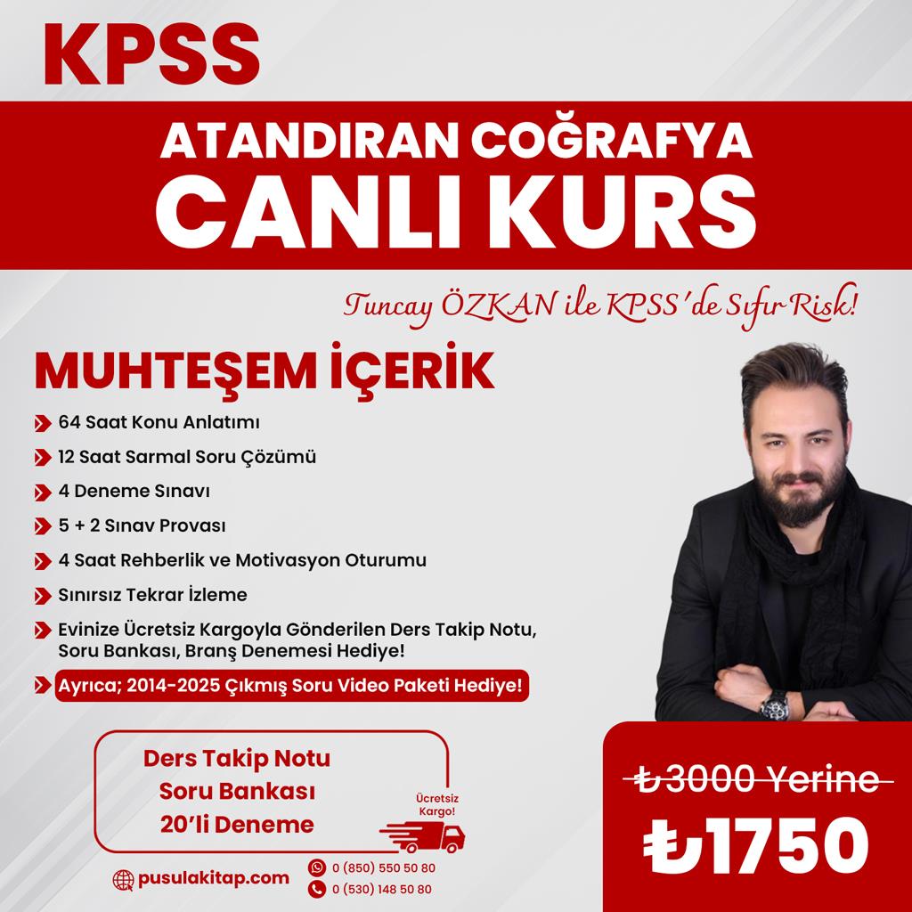 2026 KPSS Atandıran Coğrafya Canlı Kurs - Tuncay Özkan