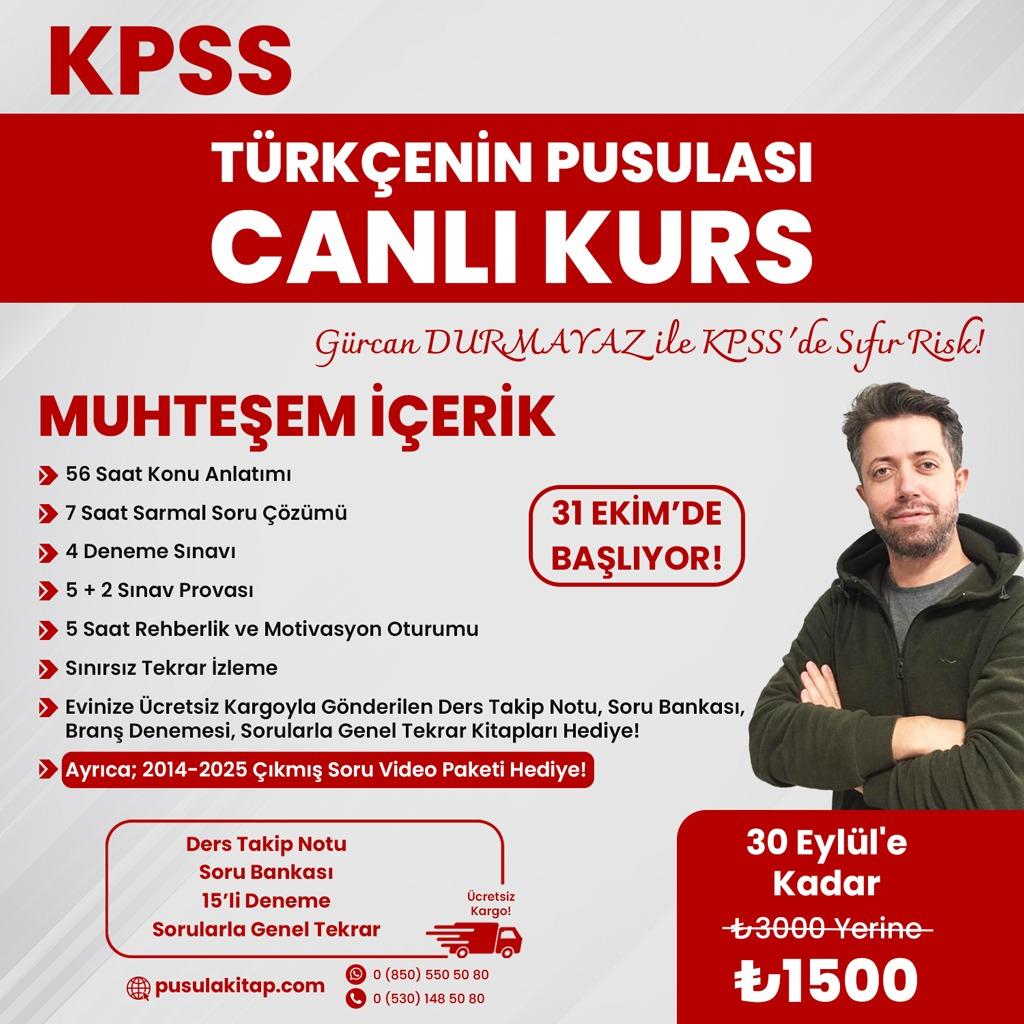 2026 KPSS Türkçenin Pusulası Canlı Kurs - Gürcan DURMAYAZ