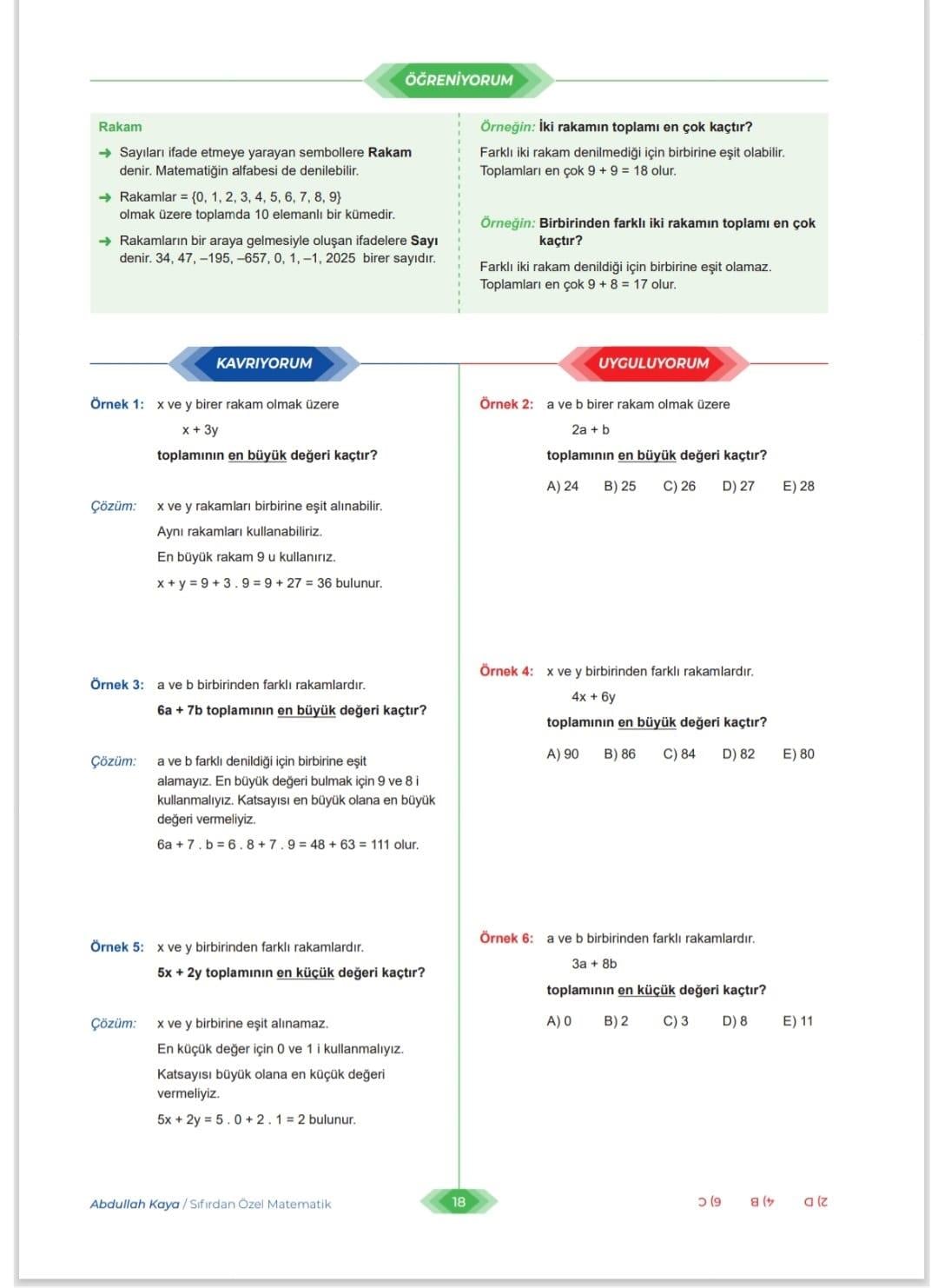 Sıfırdan Özel Matematik - Tüm Sınav Türlerine Uygun- Abdullah Kaya