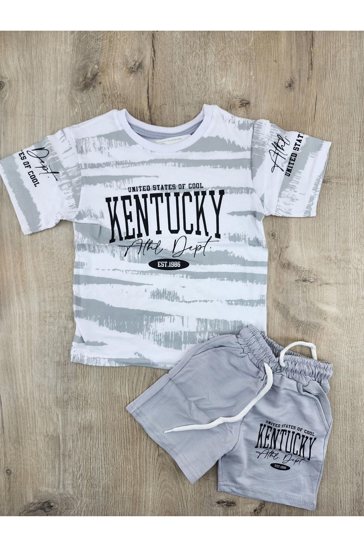 #175206 (3-10 Yaş) Kentucky Desenli Şortlu Takım
