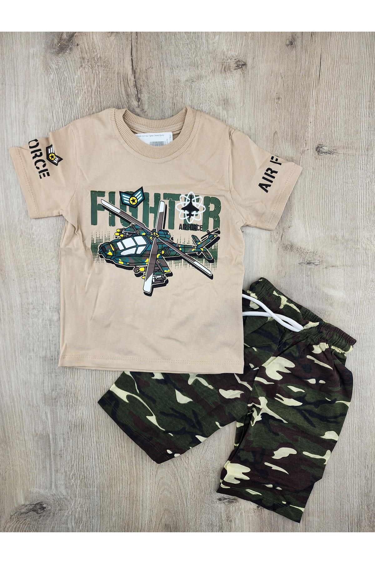 #175209 (3-6 Yaş) Fighter Desenli Şortlu Takım