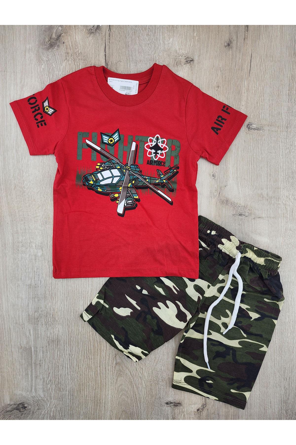 #175209 (3-6 Yaş) Fighter Desenli Şortlu Takım