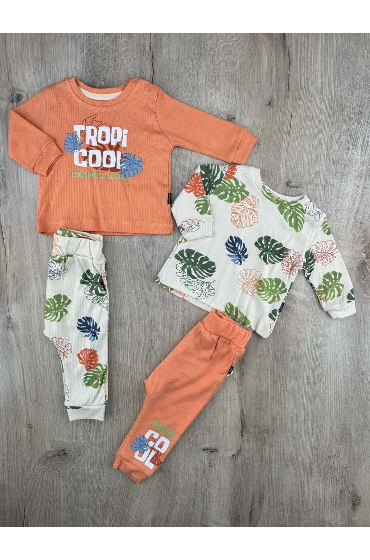 #260158 (3-12 Ay) Trop Cool Desenli Mevsimlik Takım