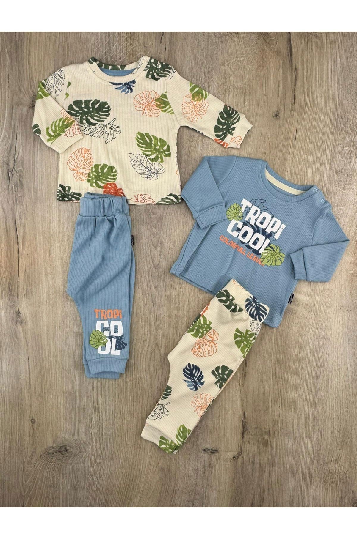 #260158 (3-12 Ay) Trop Cool Desenli Mevsimlik Takım