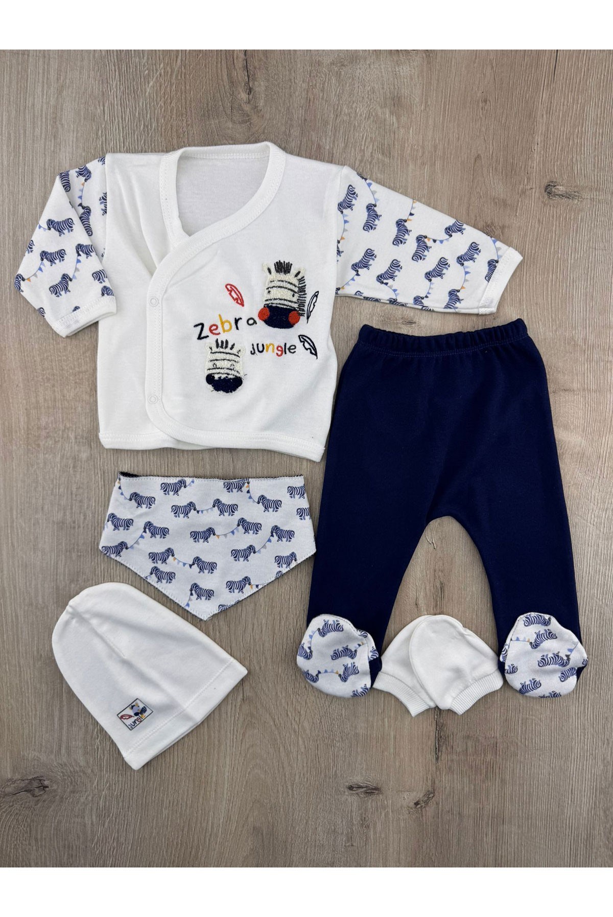 #260273 (0-3 Ay) Zebra Desenli Zıbın Takımı