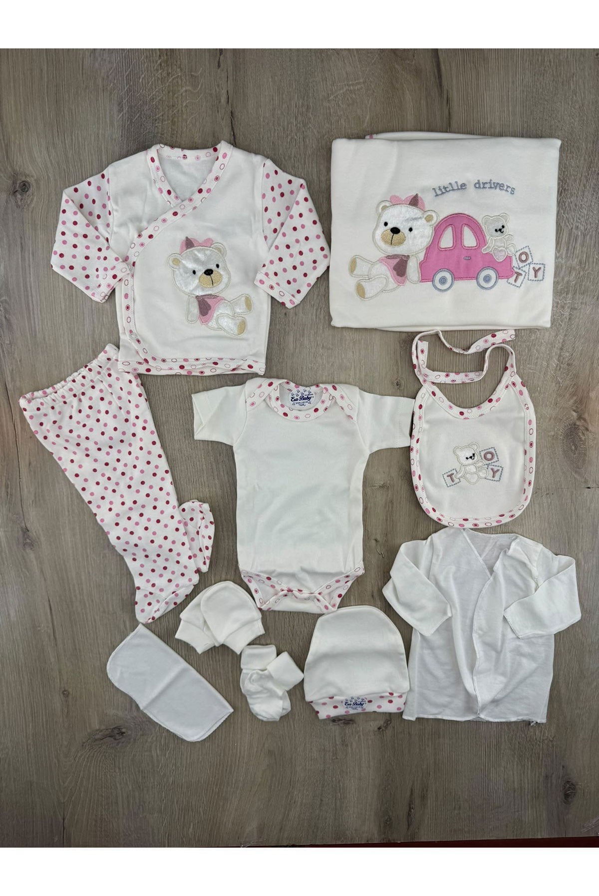 #260406 Araba-Ayıcık Desenli 10 Lu Set