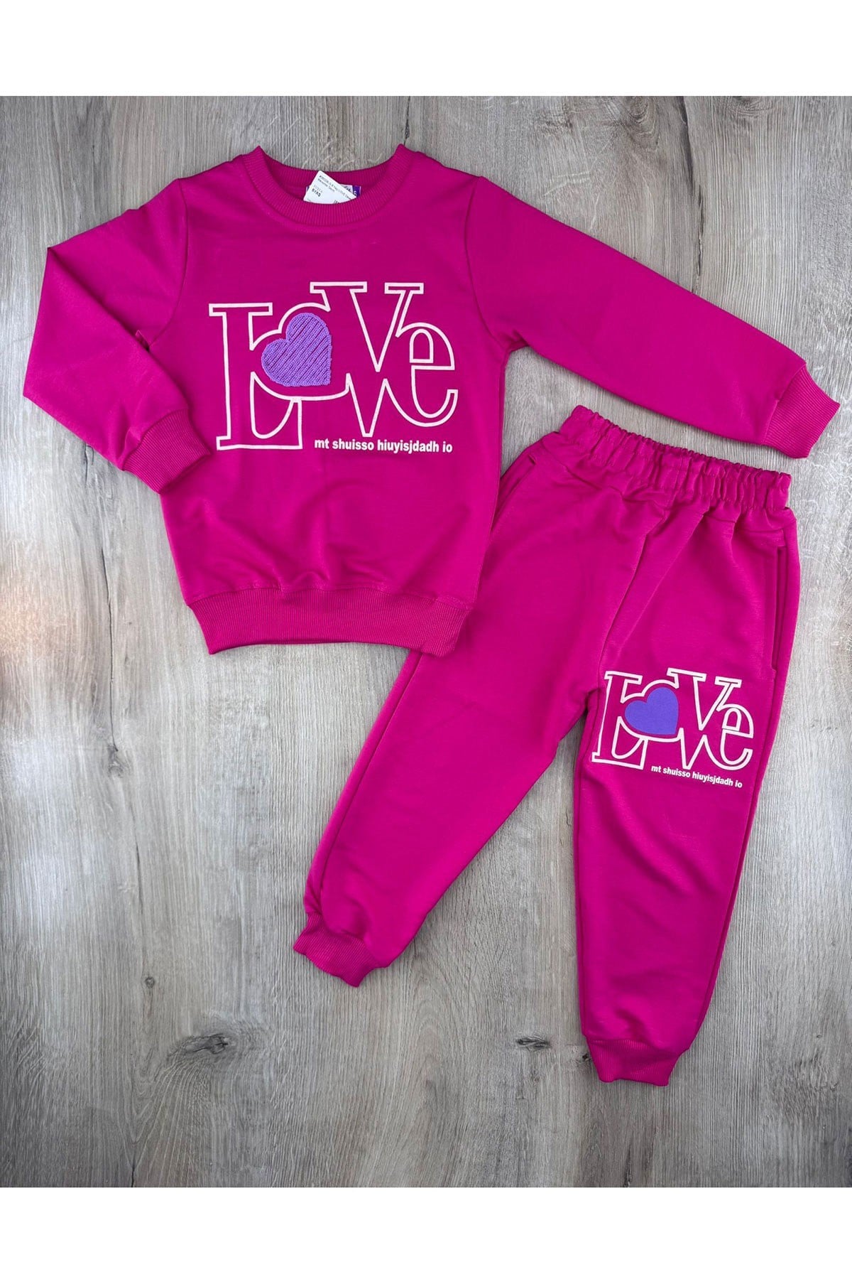 #360338 (5-8 Yaş) LOVE Desenli Mevsimlik Takım