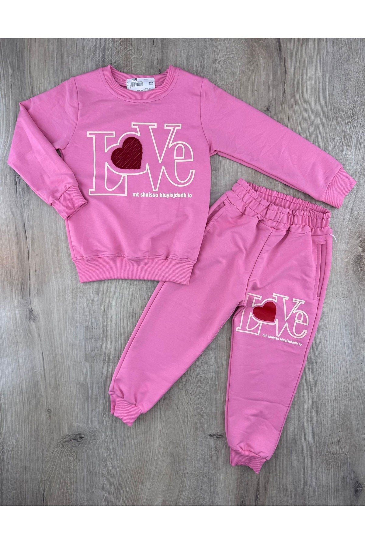 #360338 (5-8 Yaş) LOVE Desenli Mevsimlik Takım