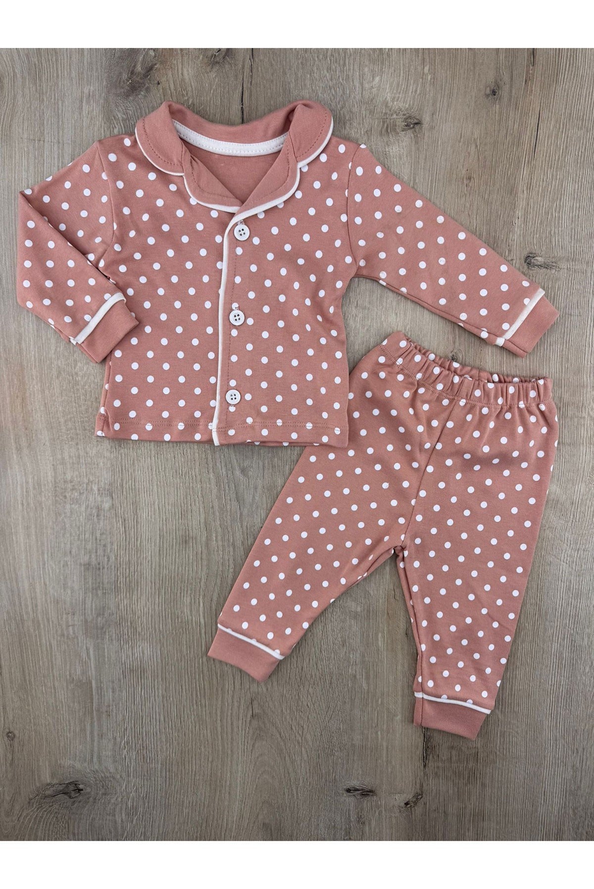 #360360 (6-24 Ay) Puanlı Önden Düğmeli Pijama Takımı