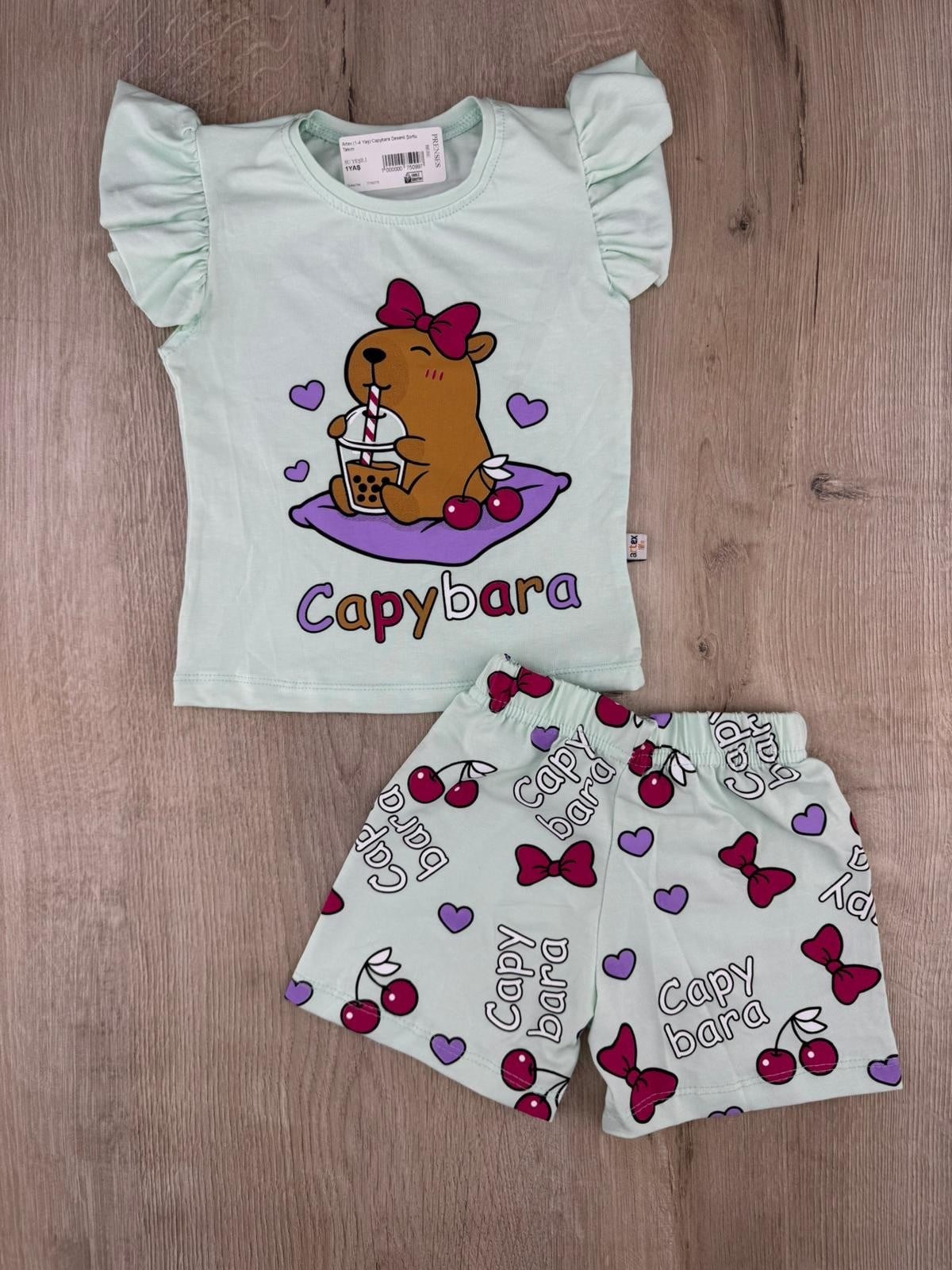 Artex (1-4 Yaş) Capybara Desenli Şortlu Takım