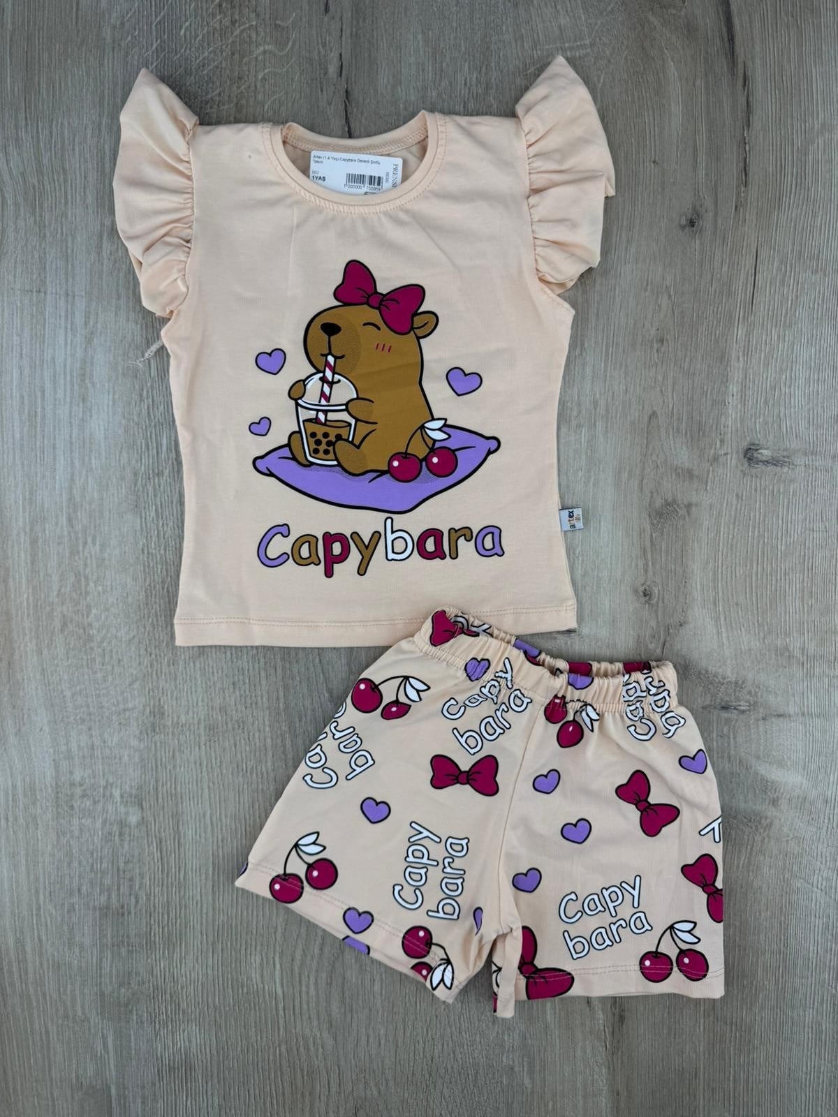 Artex (1-4 Yaş) Capybara Desenli Şortlu Takım