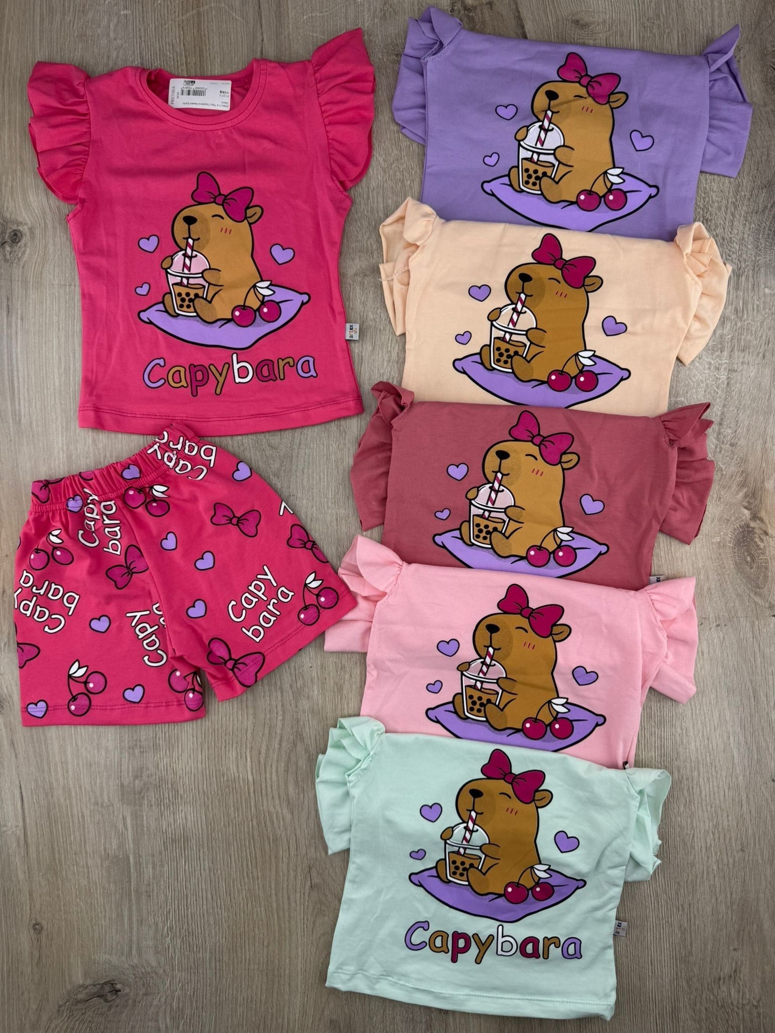 Artex (1-4 Yaş) Capybara Desenli Şortlu Takım